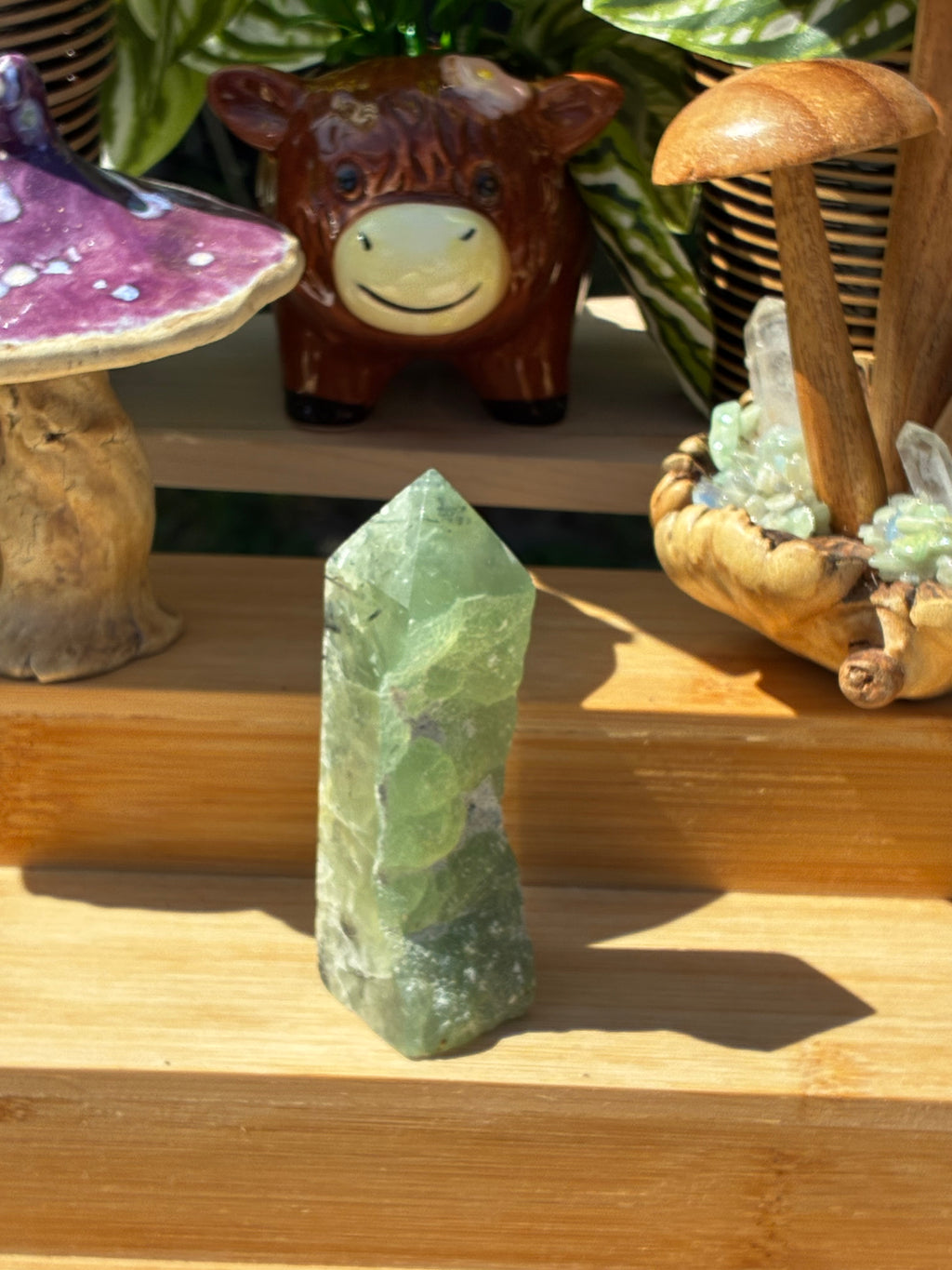 Prehnite Half Raw Point w/epidote