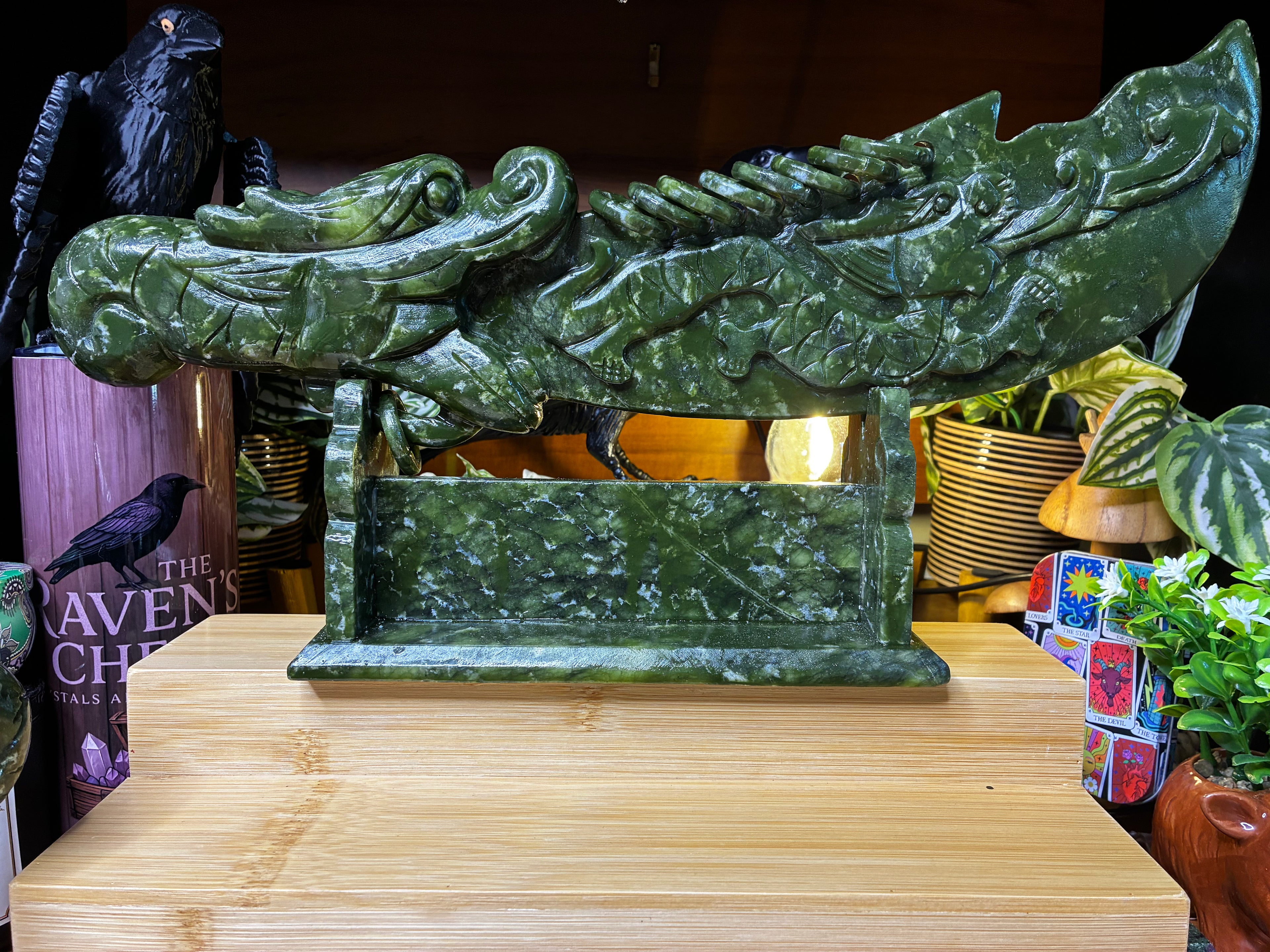 Green Jade Sword on Stand 1