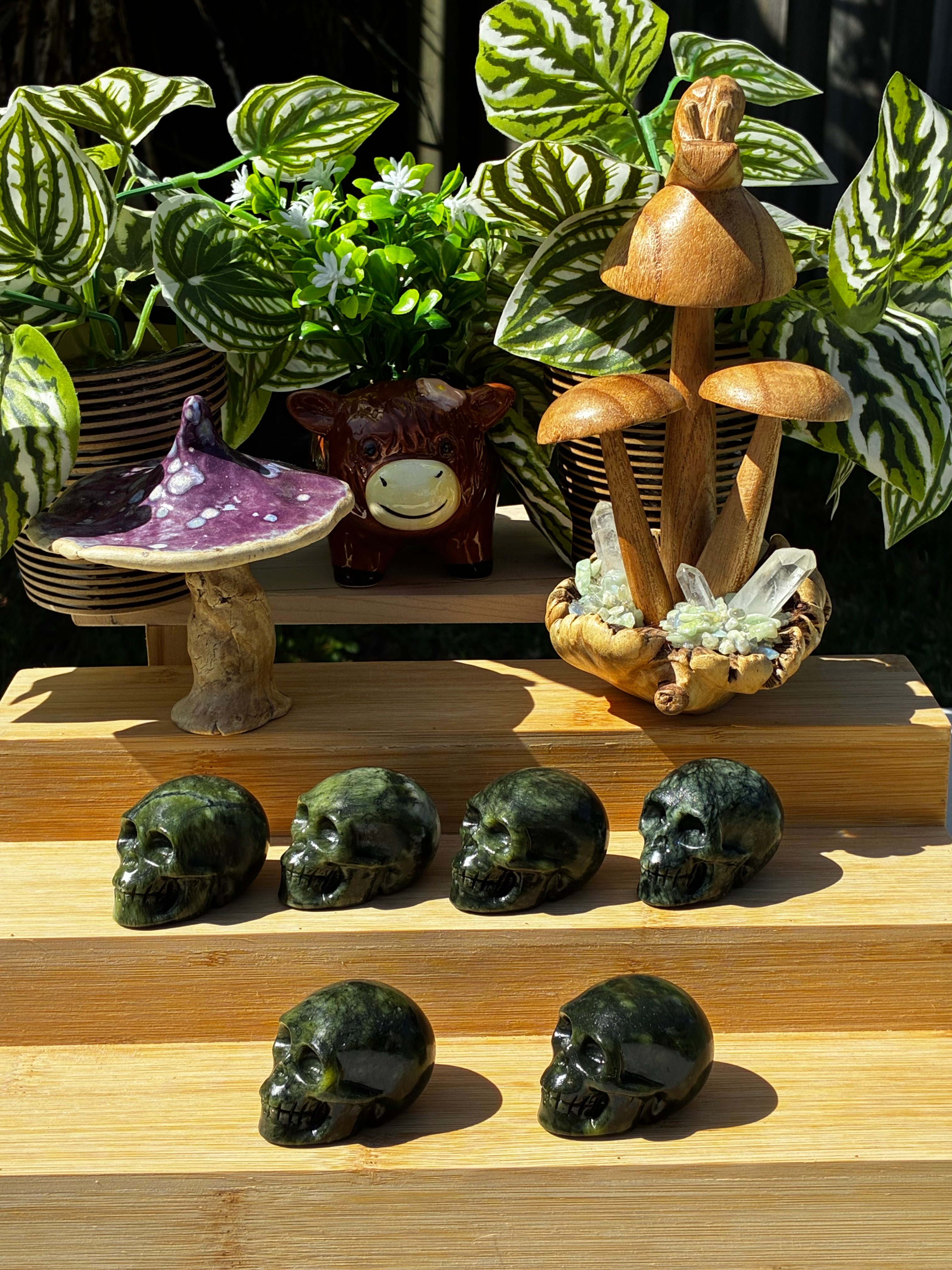 Green Jade Skulls