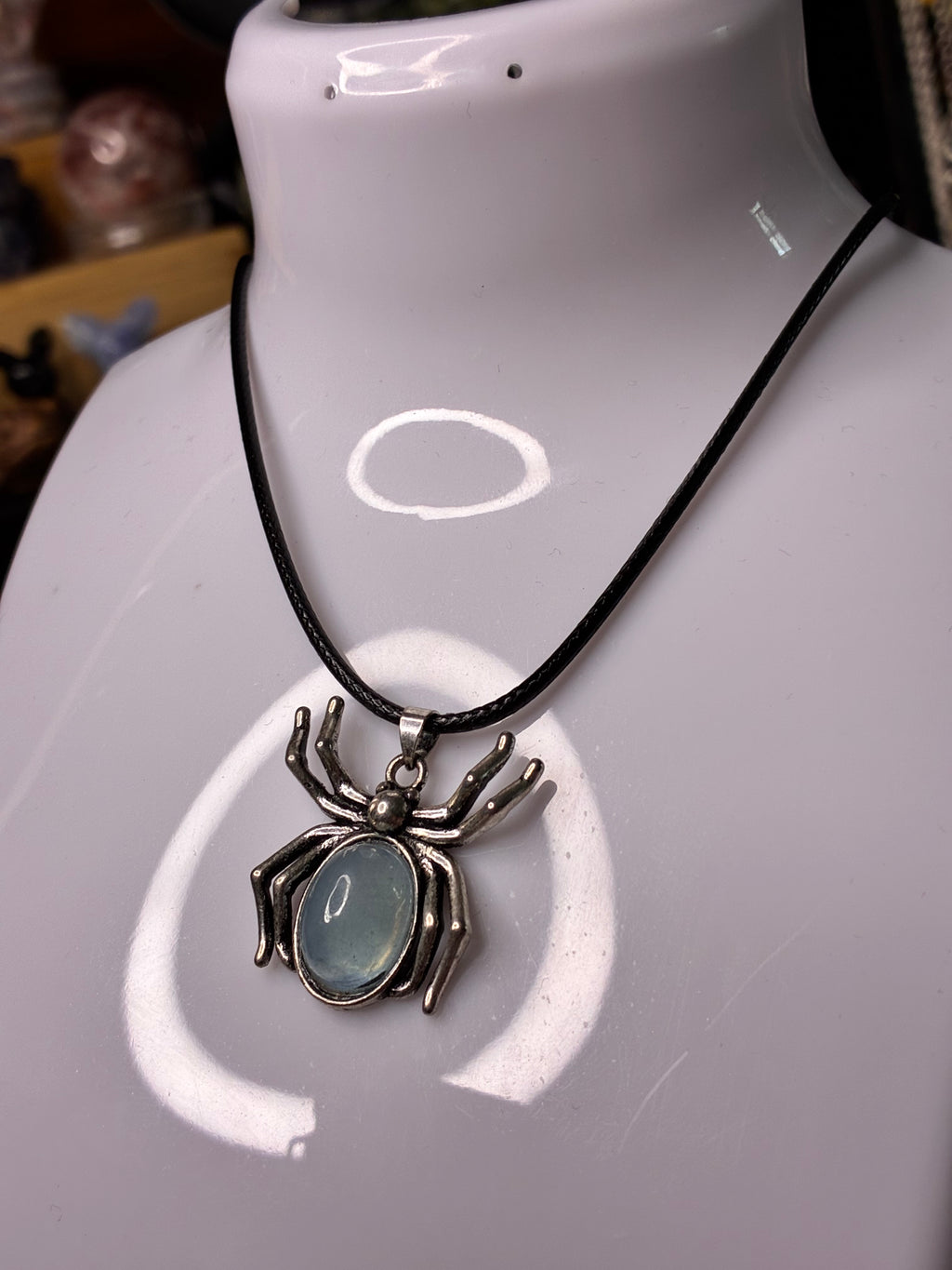 Aquamarine Spider Pendant