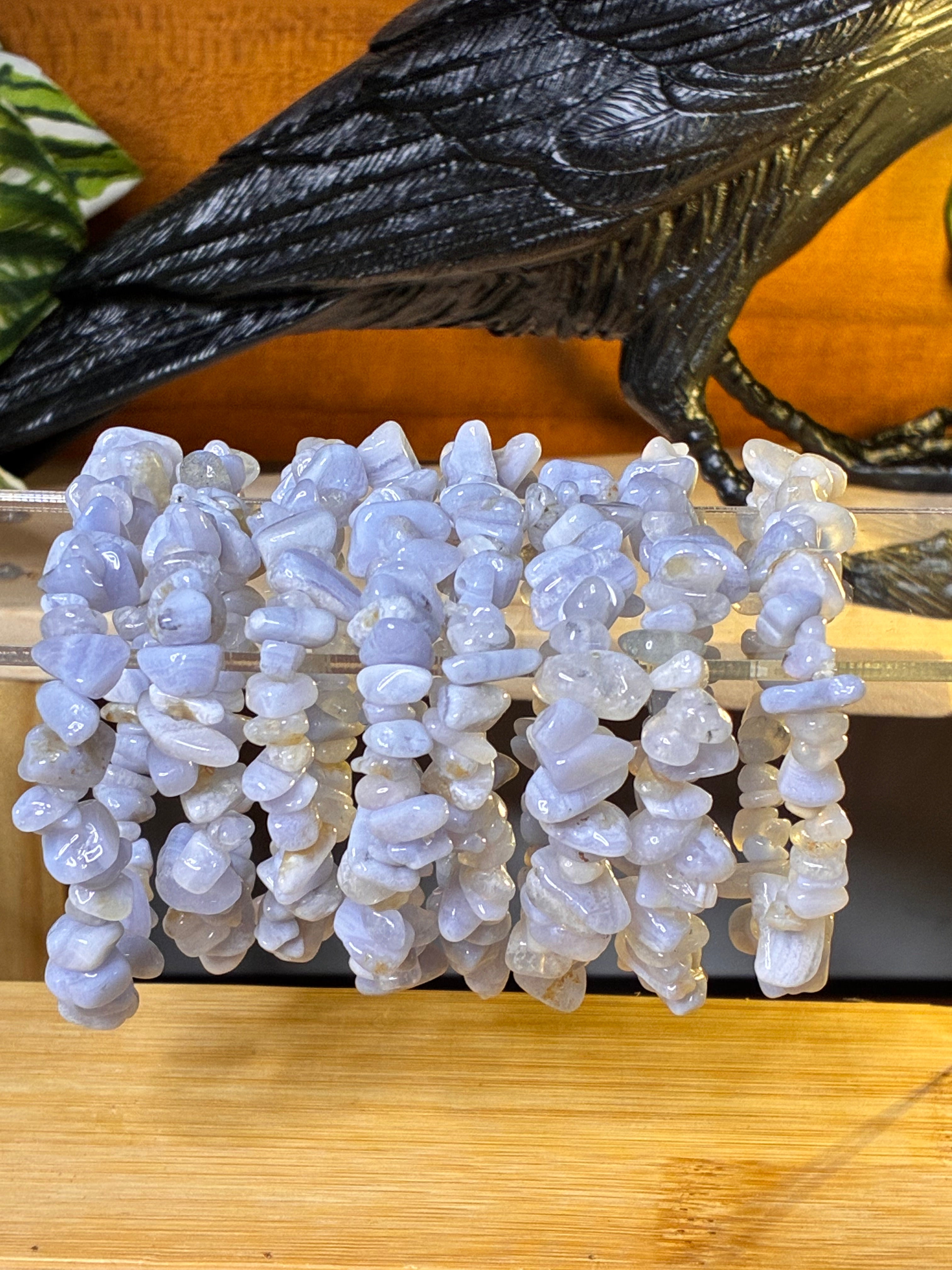 Blue Lace Agate Chip Bracelets