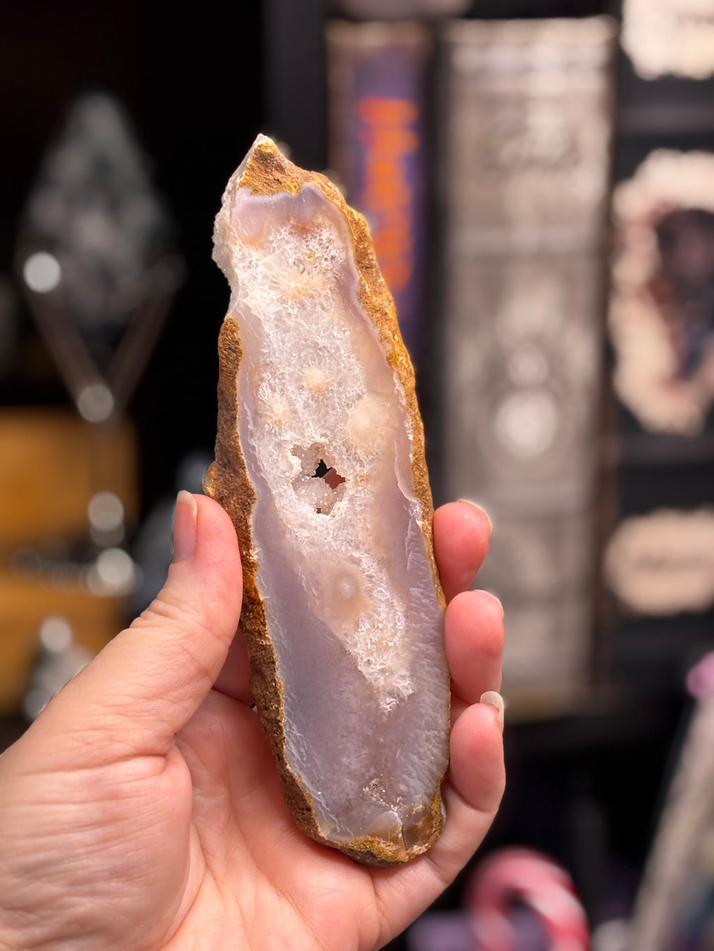 Pink Amethyst Flower Agate Slice 2