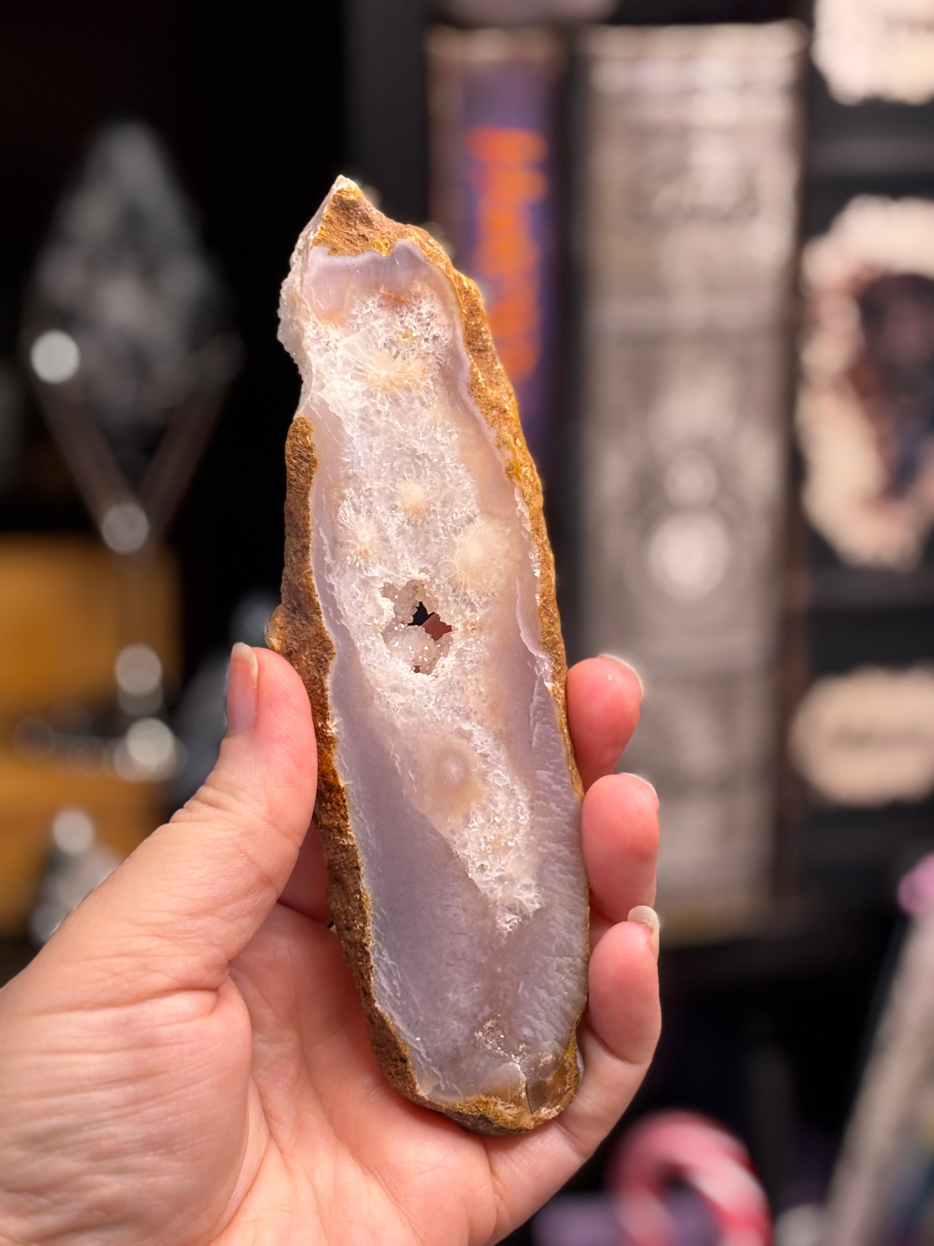 Pink Amethyst Flower Agate Slice 2