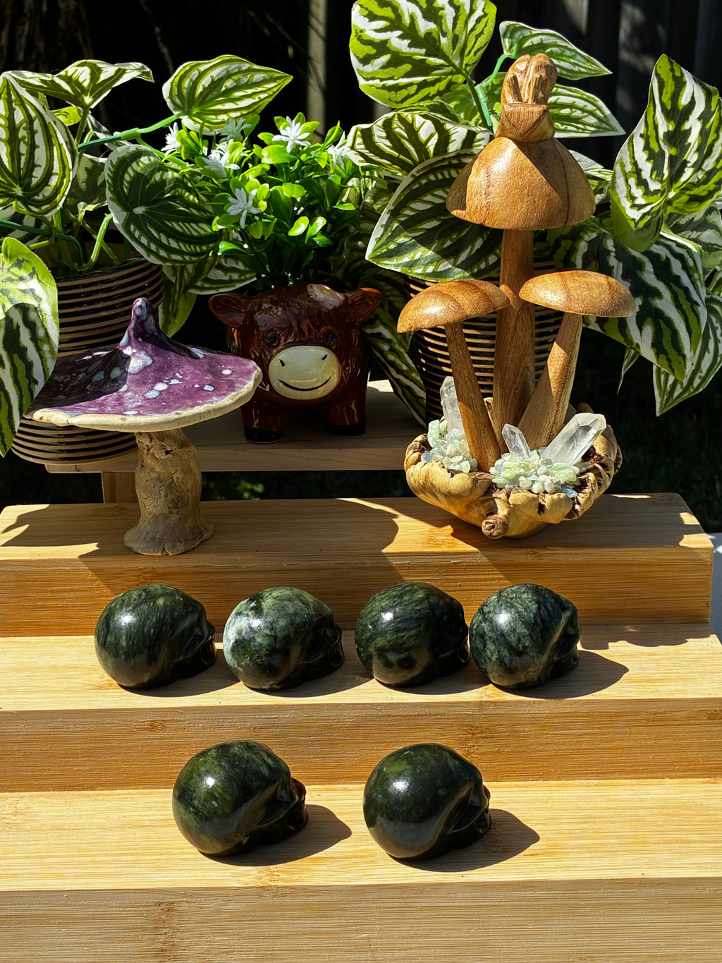 Green Jade Skulls