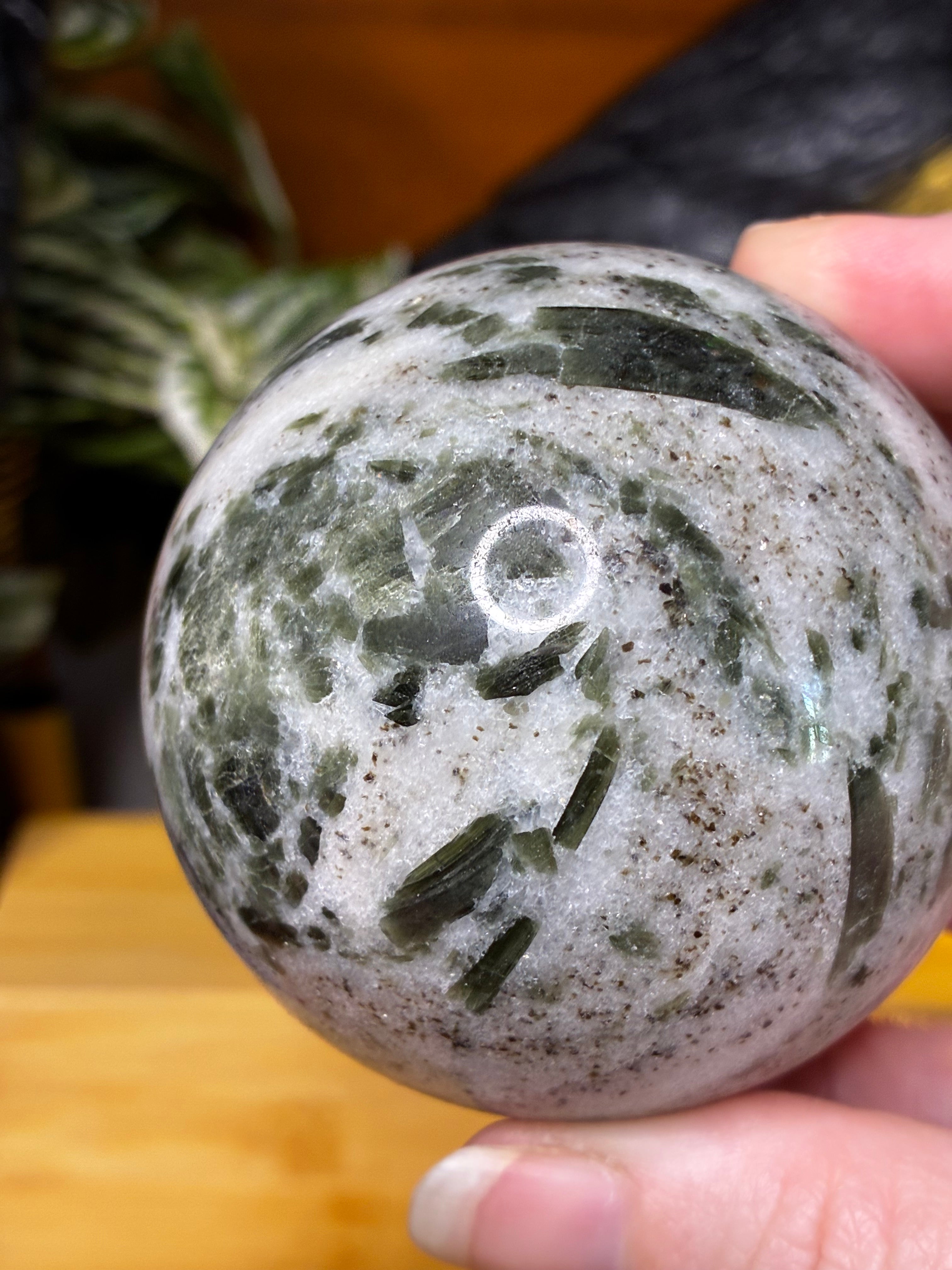 Green Tourmaline in Quartz