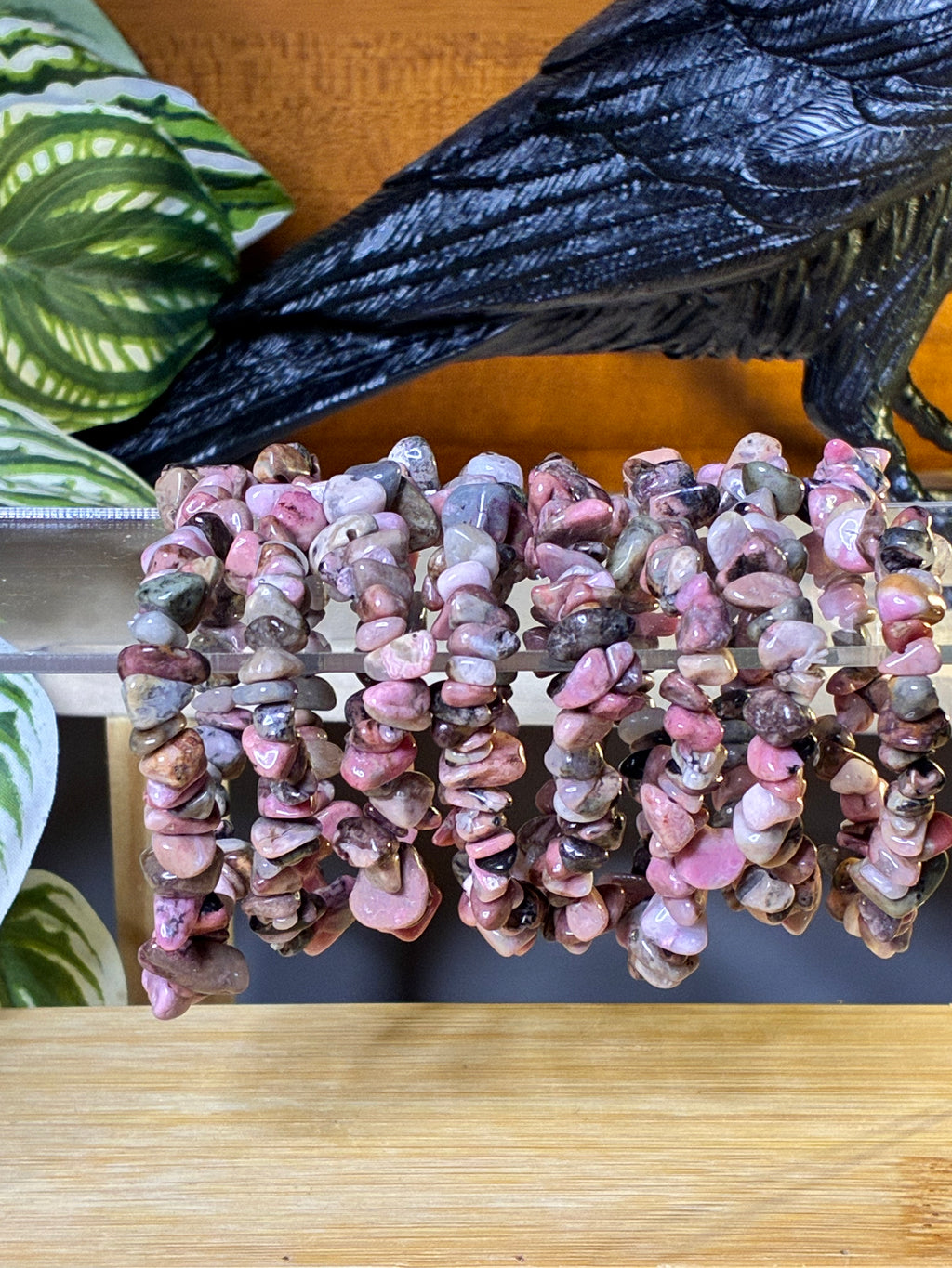 Rhodonite Chip Bracelets