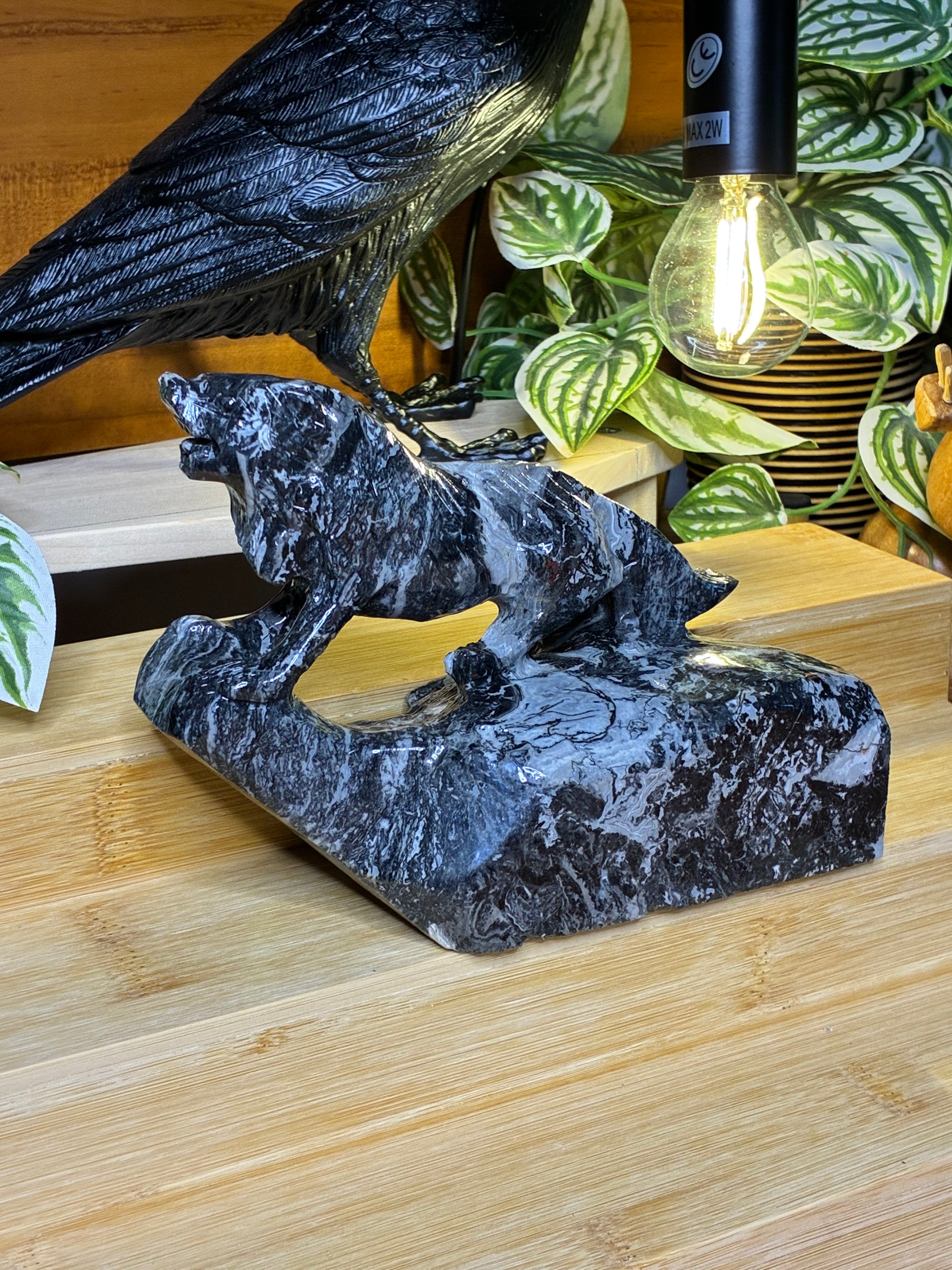 Picasso Jasper Wolf Carving