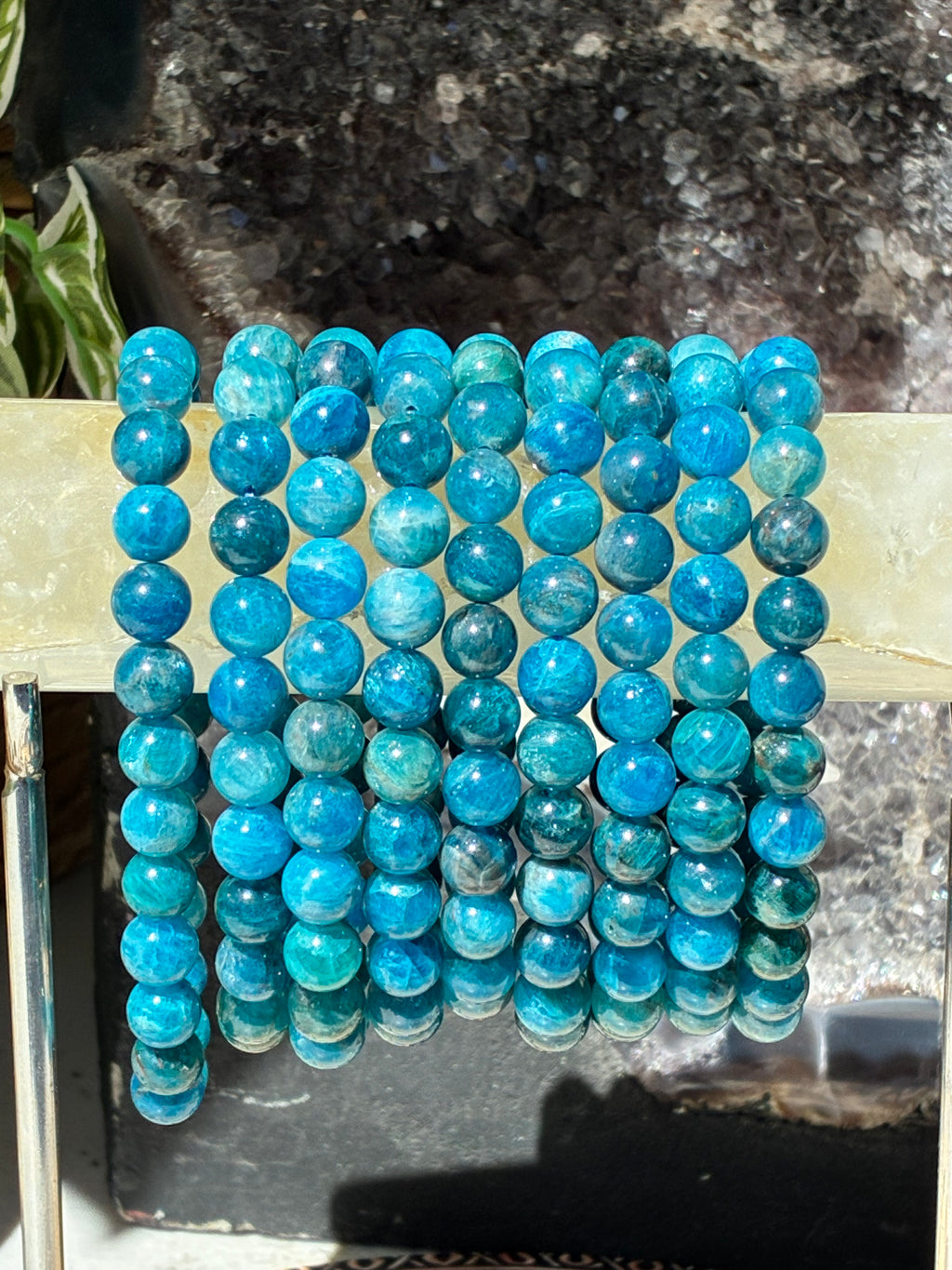 8mm HQ Blue Apatite Bracelet