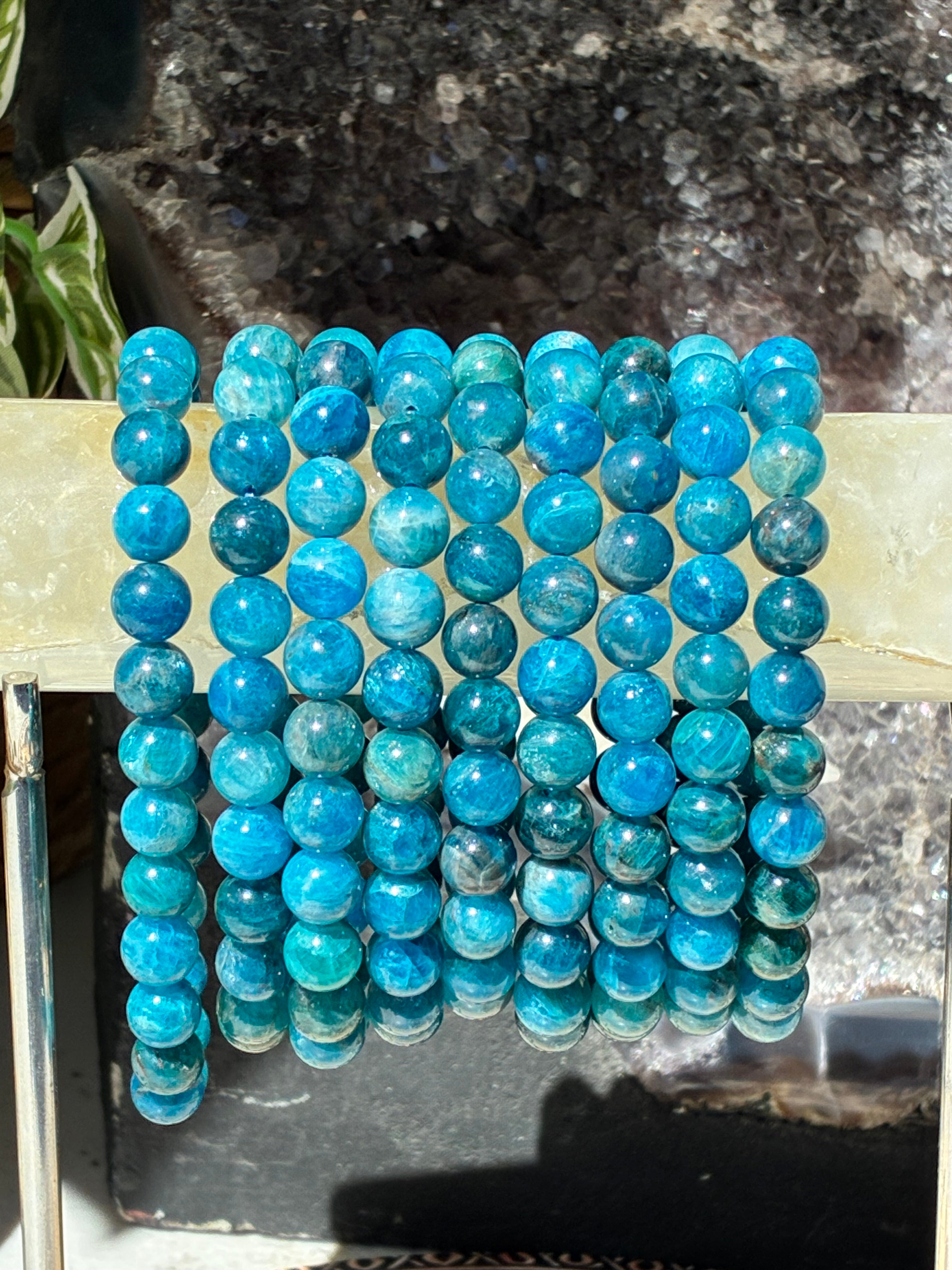 8mm HQ Blue Apatite Bracelet