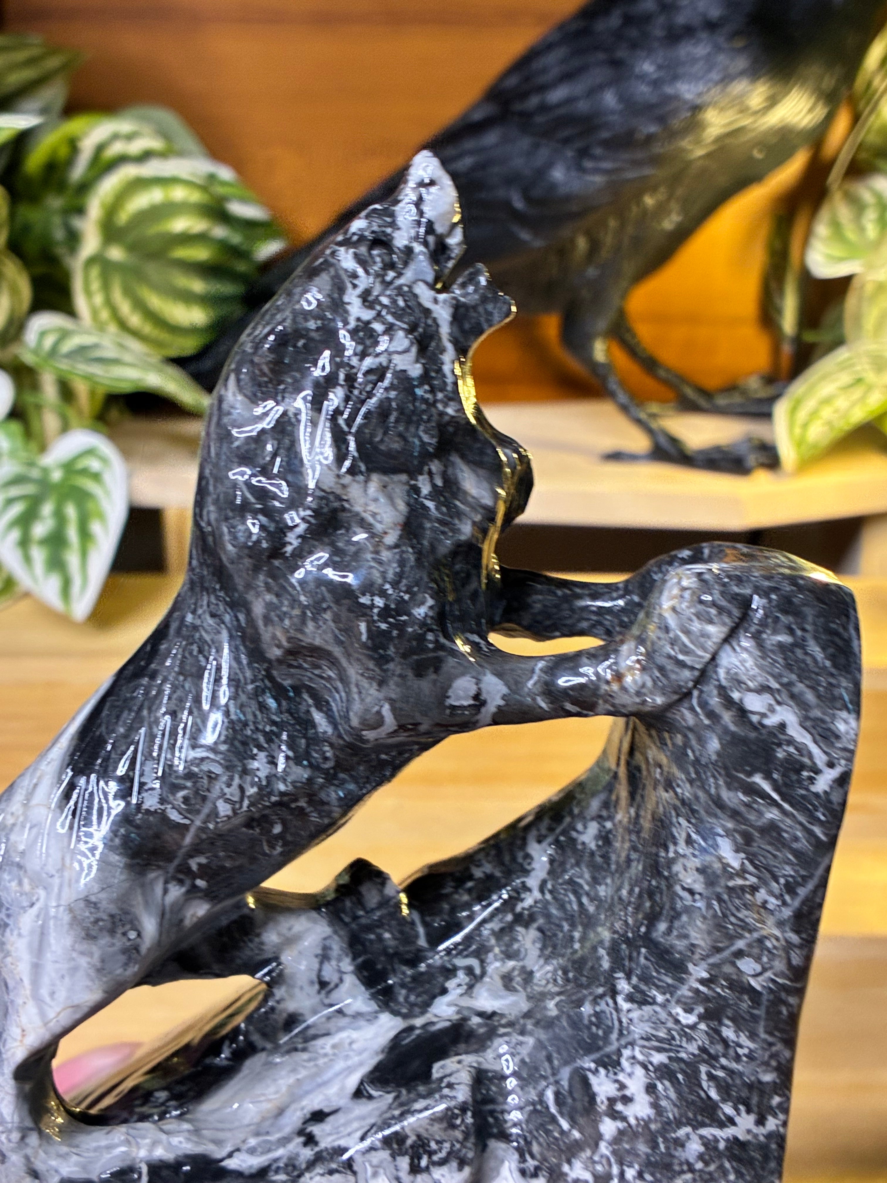 Picasso Jasper Wolf Carving