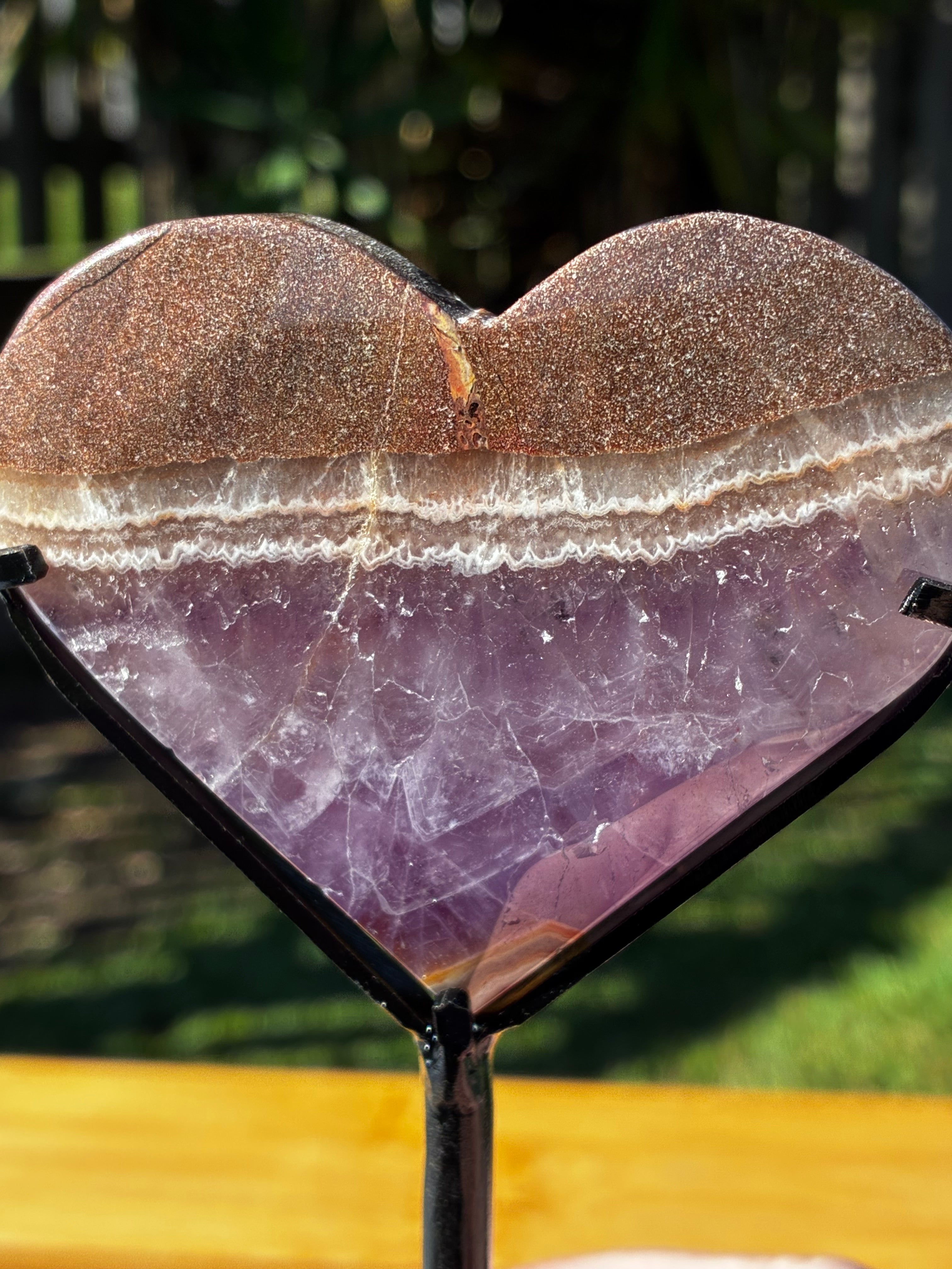 Amethyst & Mexican Lace Agate Heart