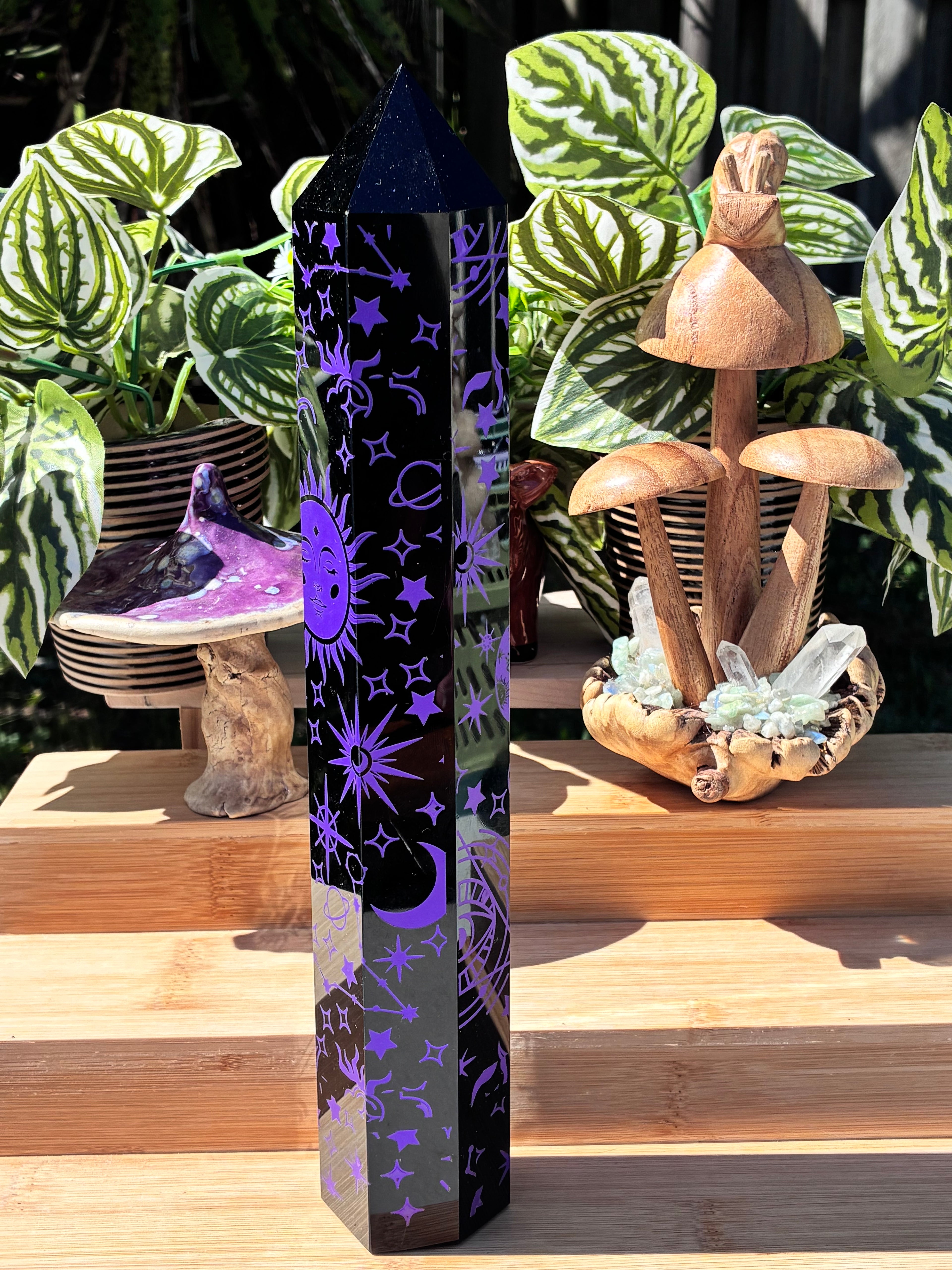 Witchy Black Obsidian Tower