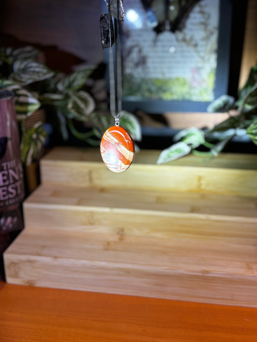 Red Jasper Worry Stone Pendant