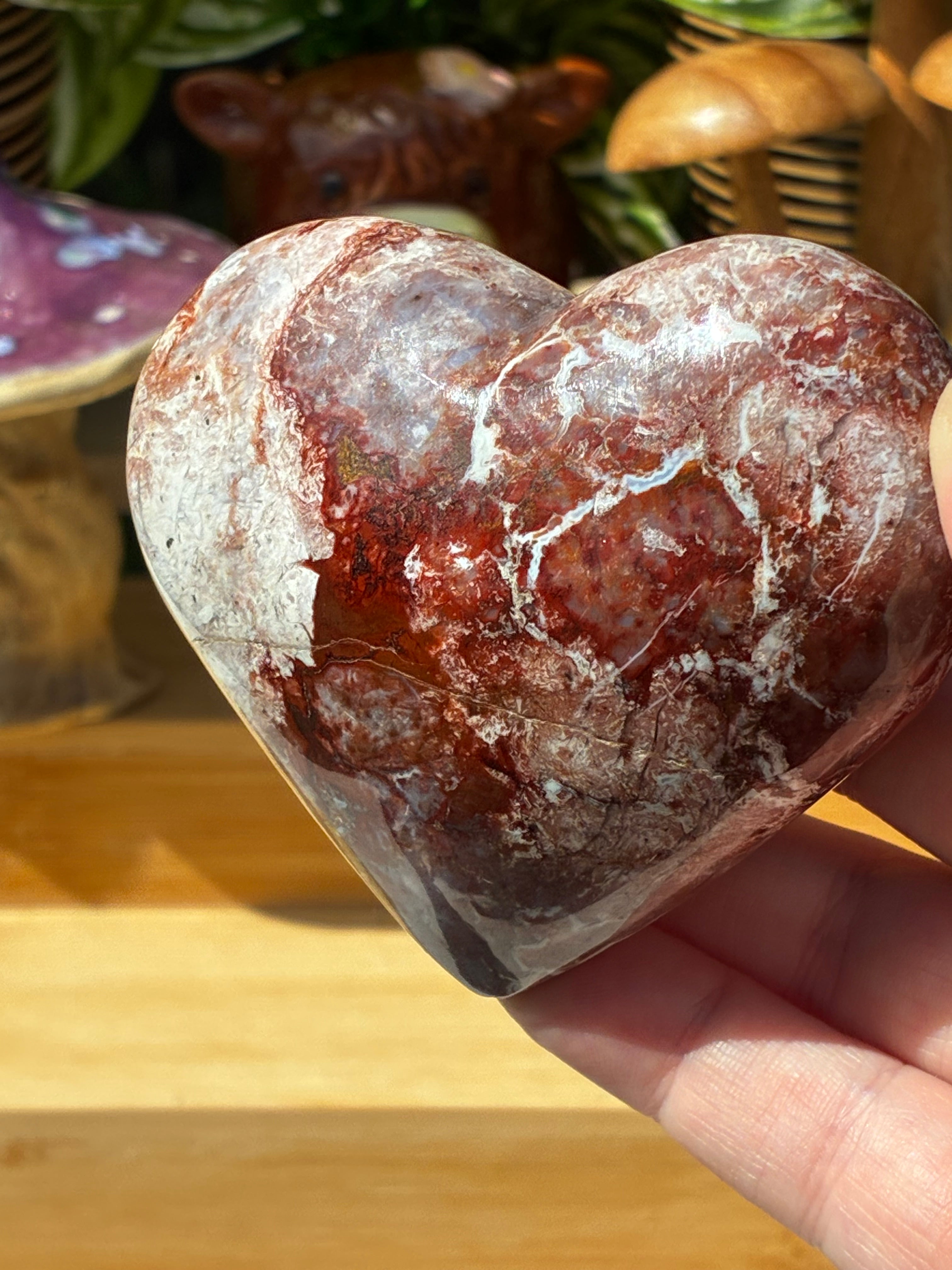 Petrified Wood Puff Heart