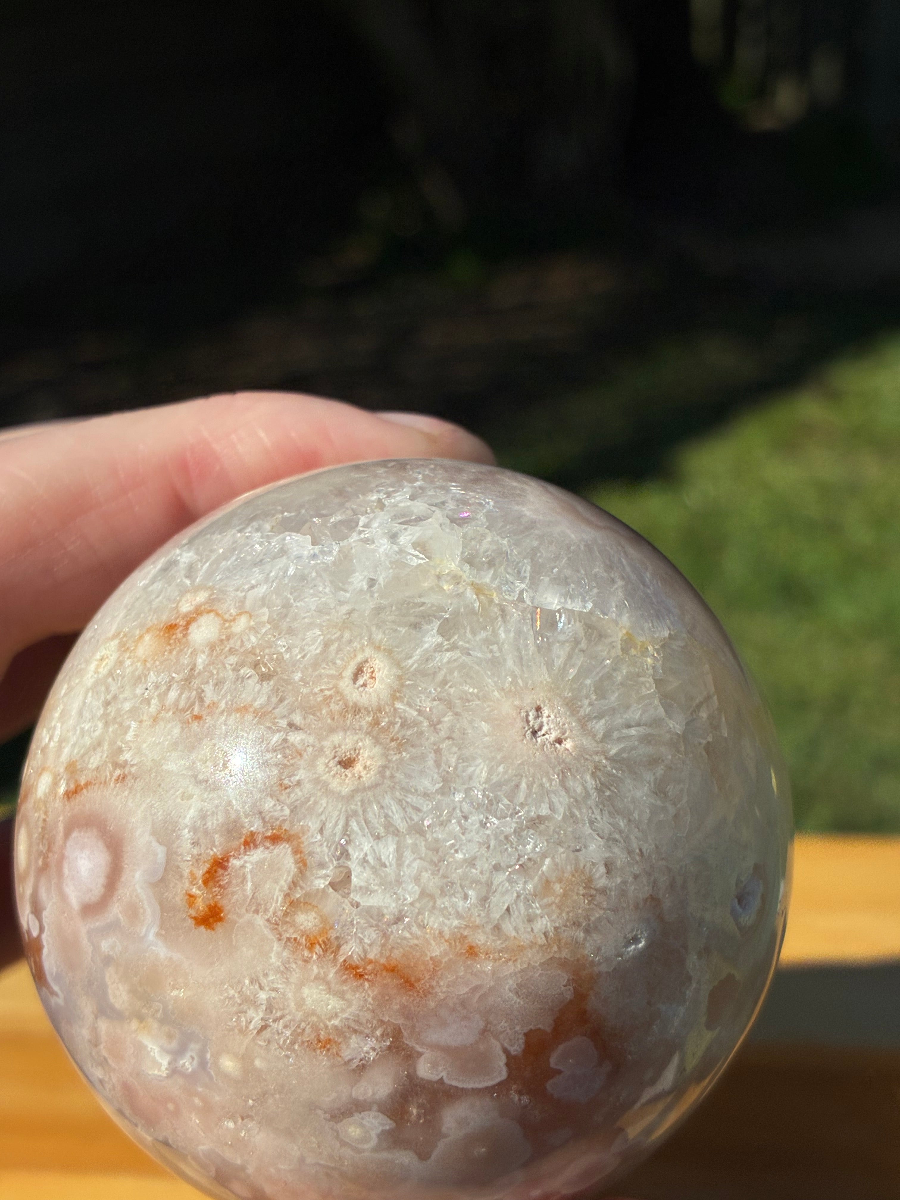 Pink Amethyst Flower Agate Sphere
