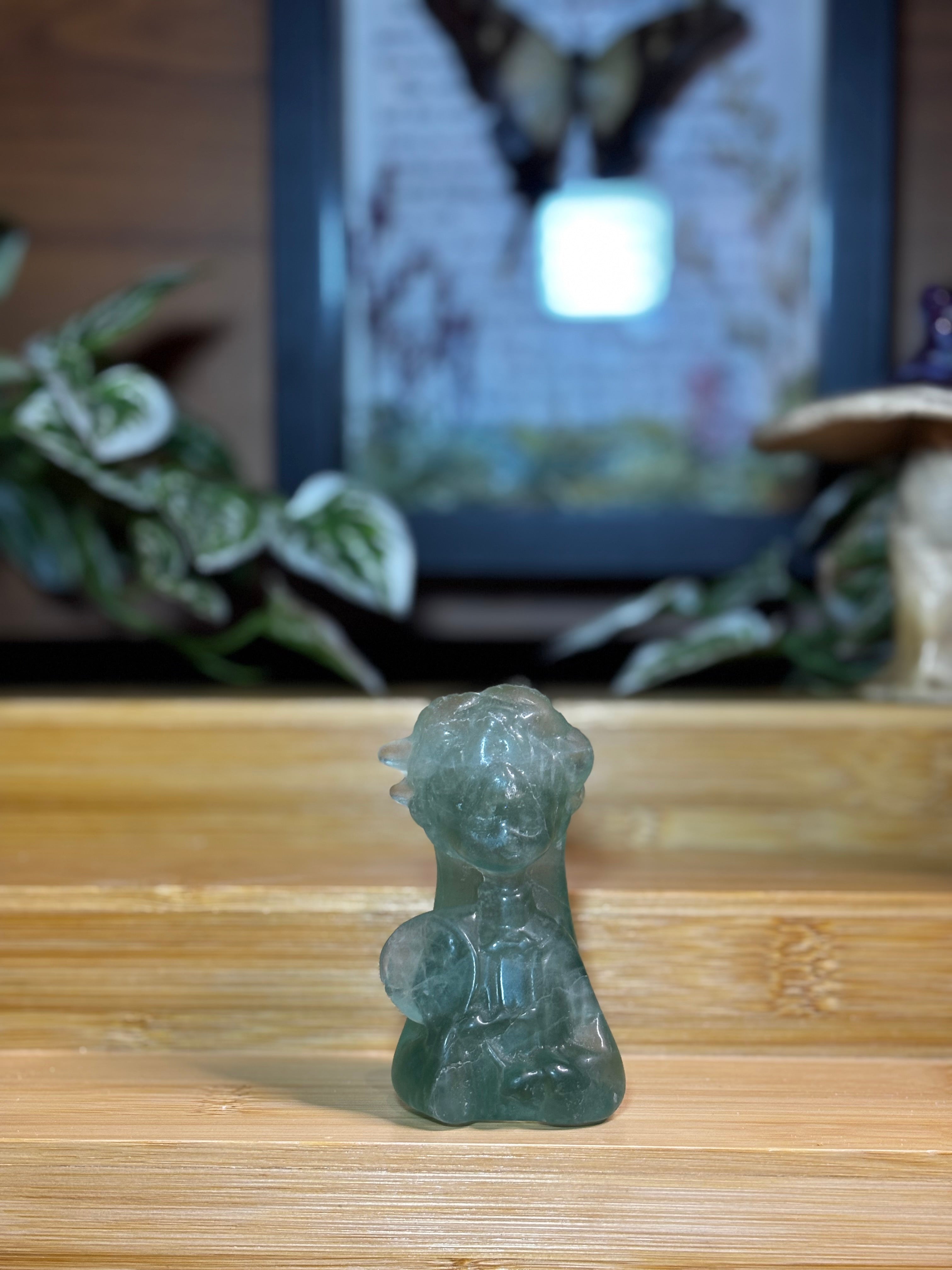 Fluorite Lady Carving