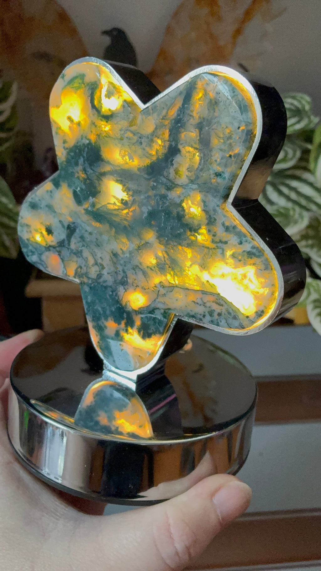 Moss Agate Star Lamp (USB)
