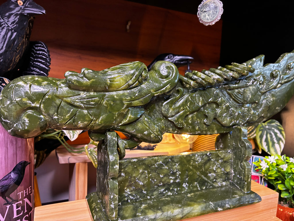 Green Jade Sword on Stand 1