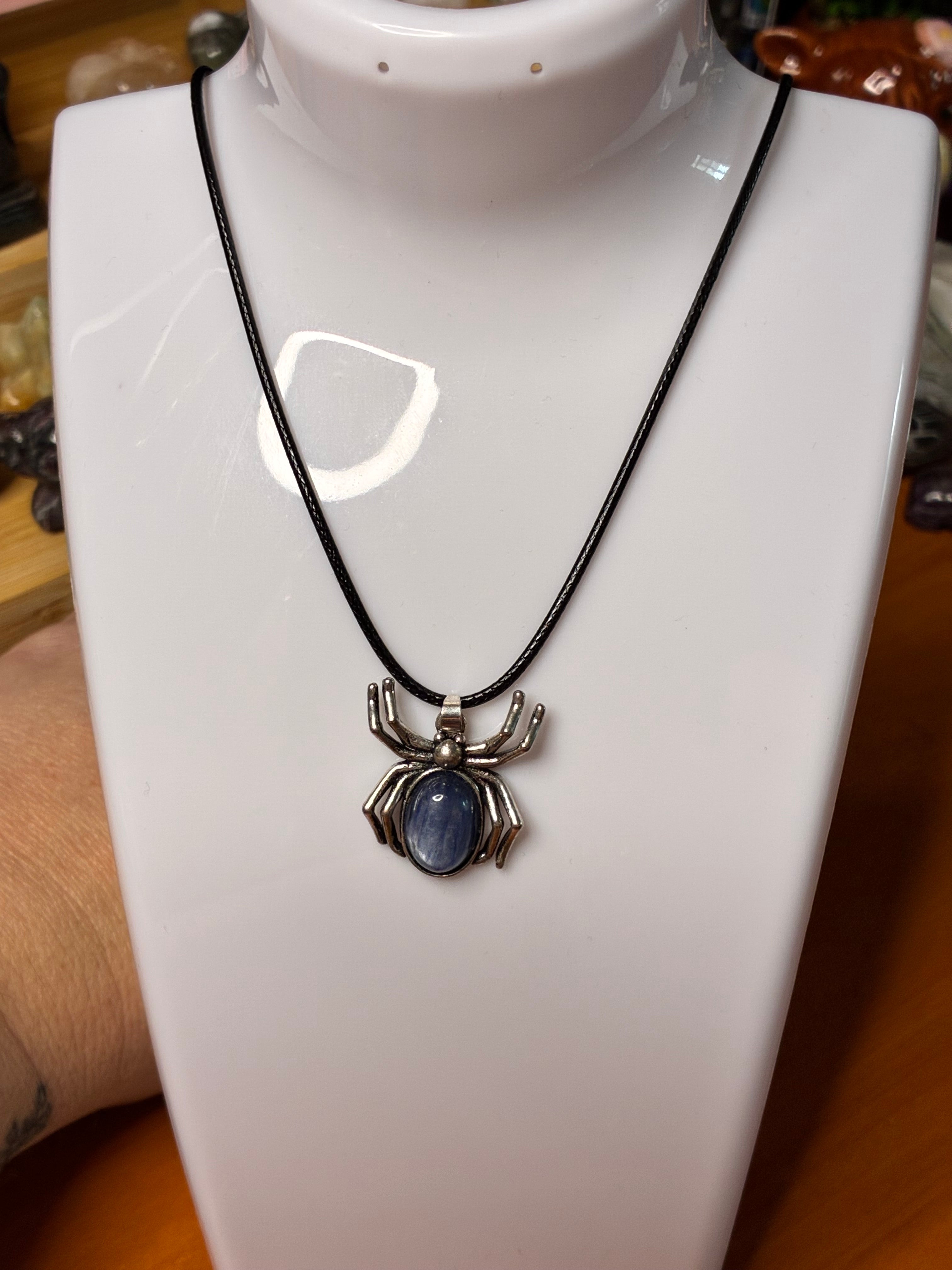 Kyanite Spider Pendant