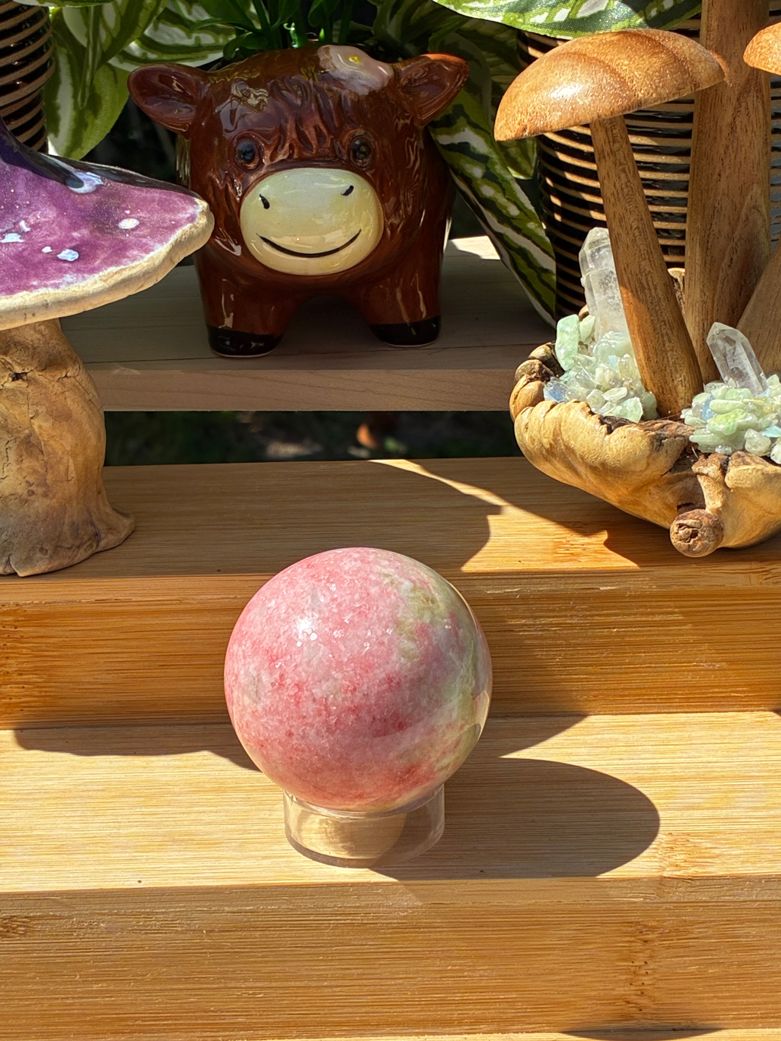 Thulite with Epidote Sphere