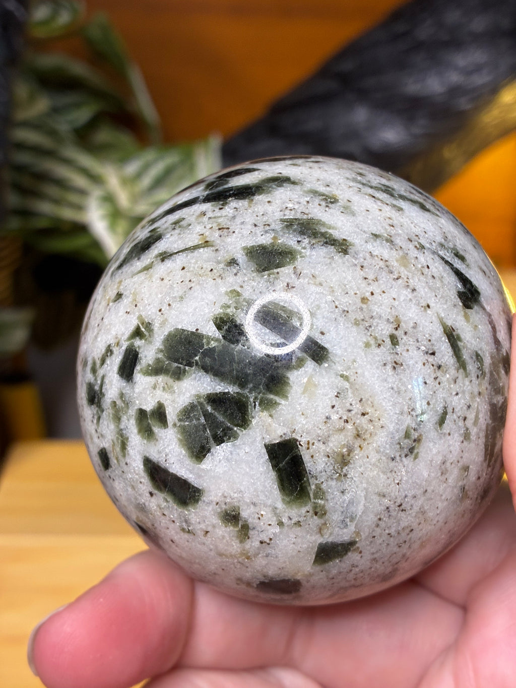 Green Tourmaline in Quartz