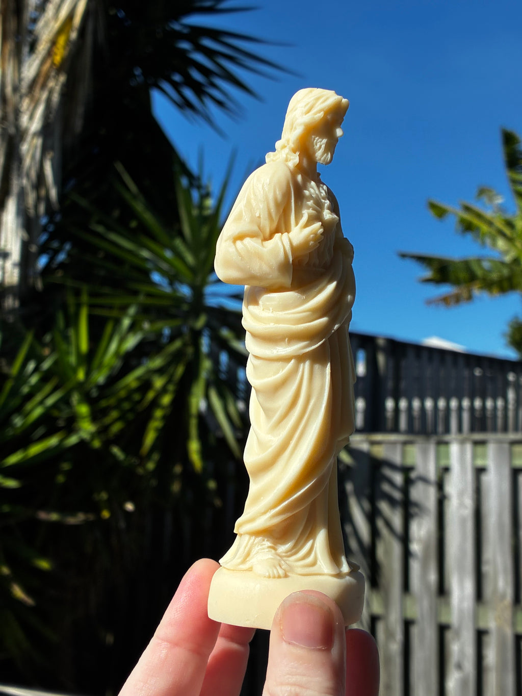 Ivory Fruit Stone “Sacred Heart” Statue