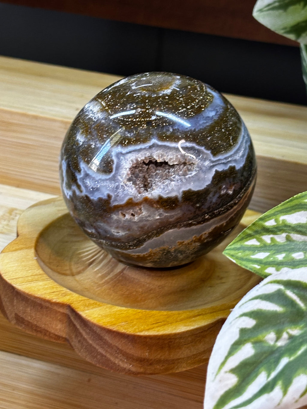 Druzy Ocean Jasper Sphere