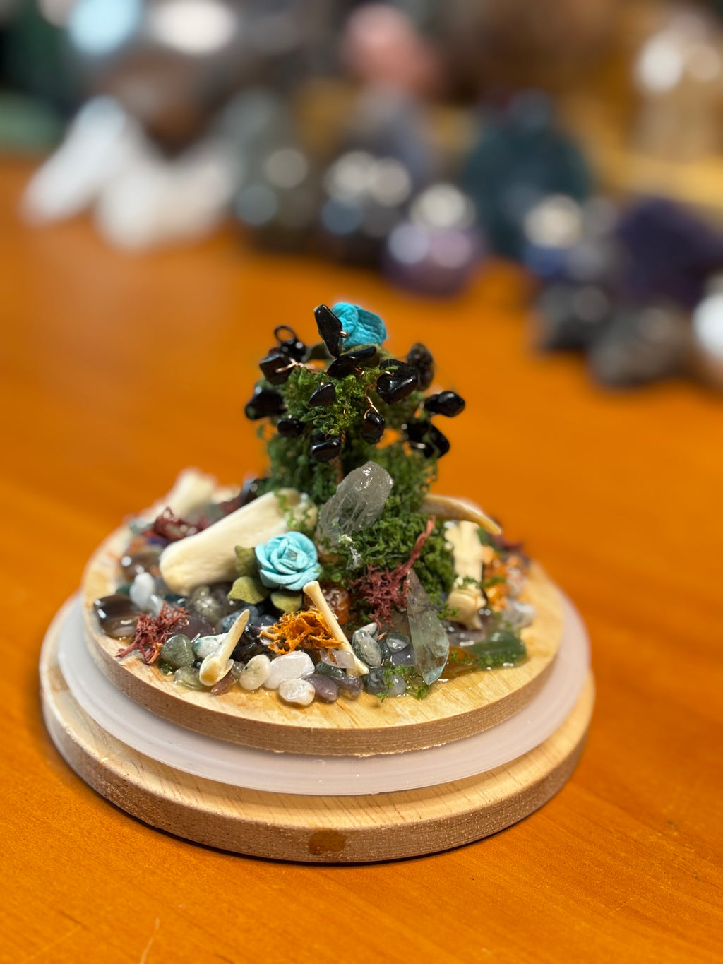 The Weeping Willow Crystal Graveyard Curio Dome