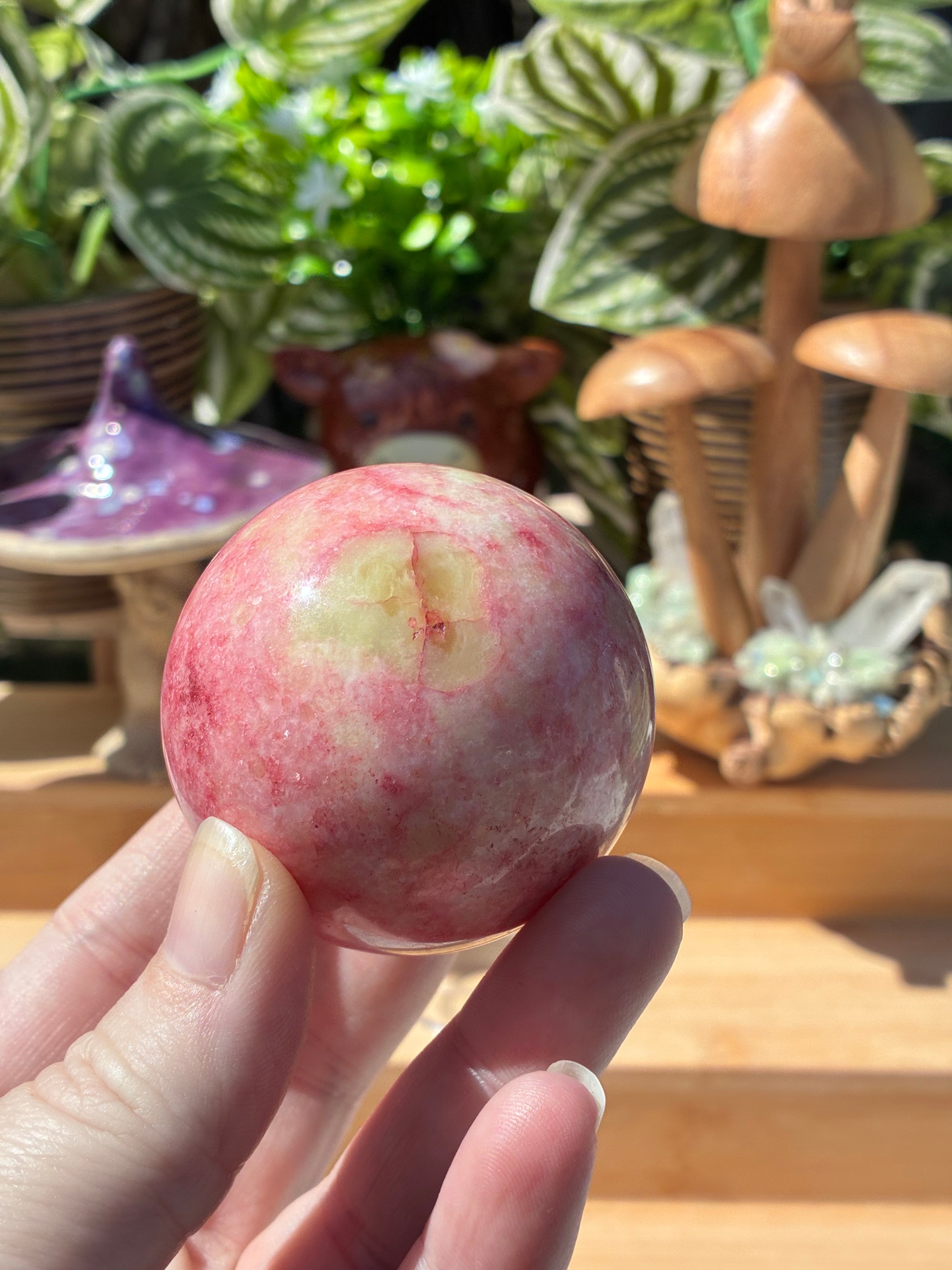 Thulite Sphere w/Epidote