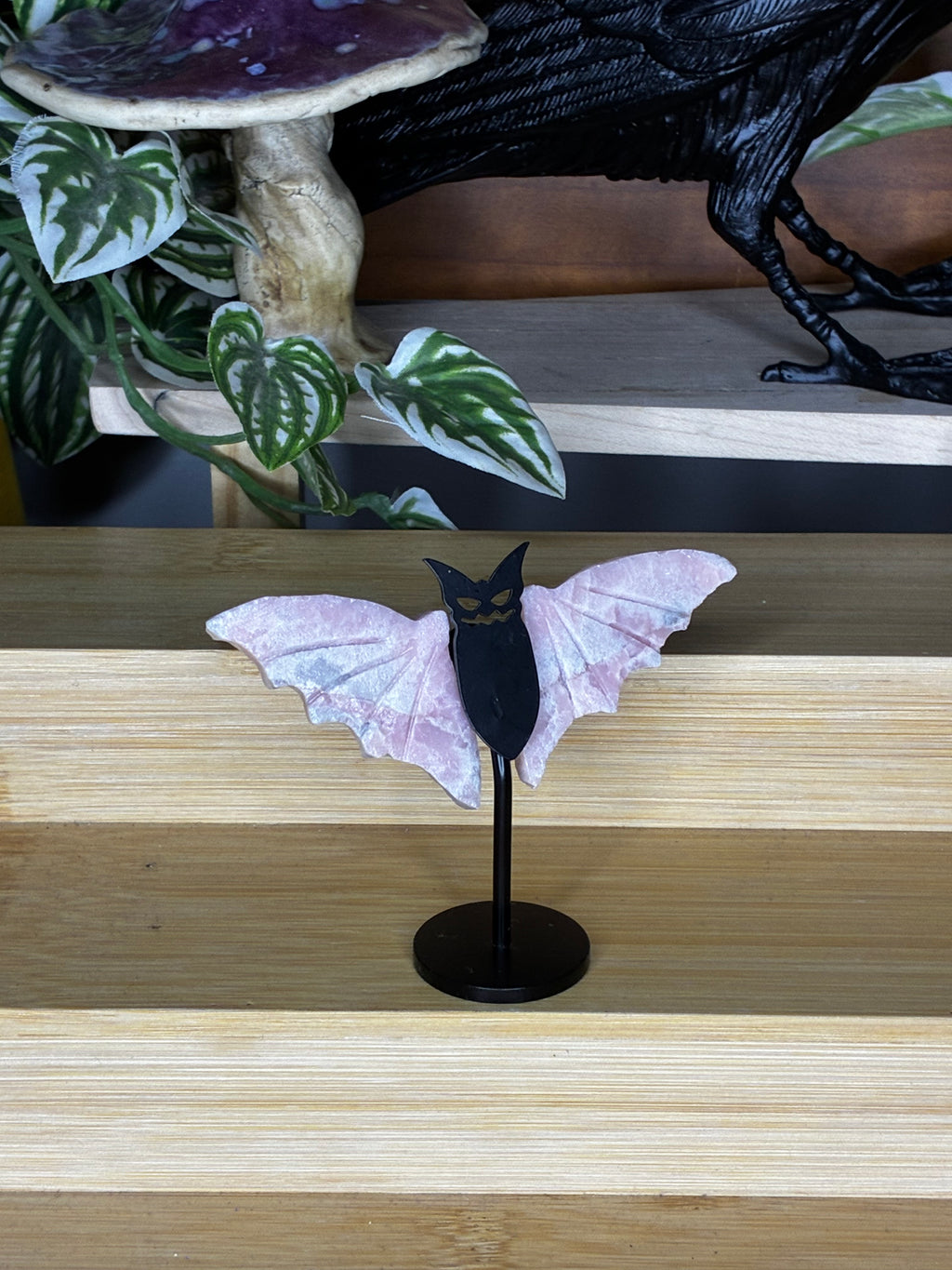Pink Opal Bat Wings