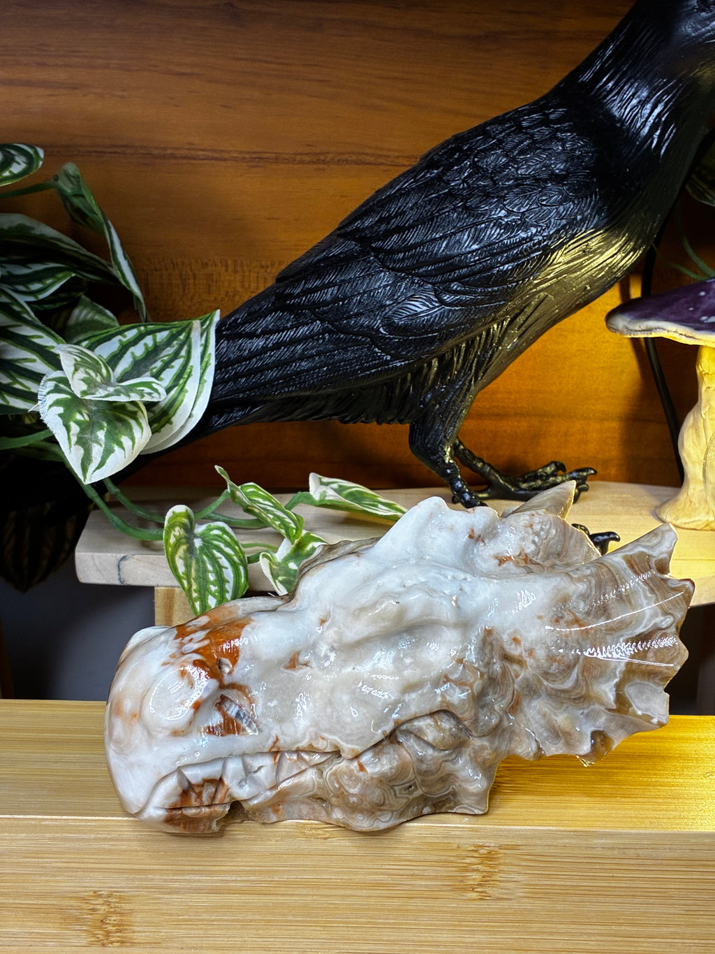 Amber Calcite Dragon Head 1