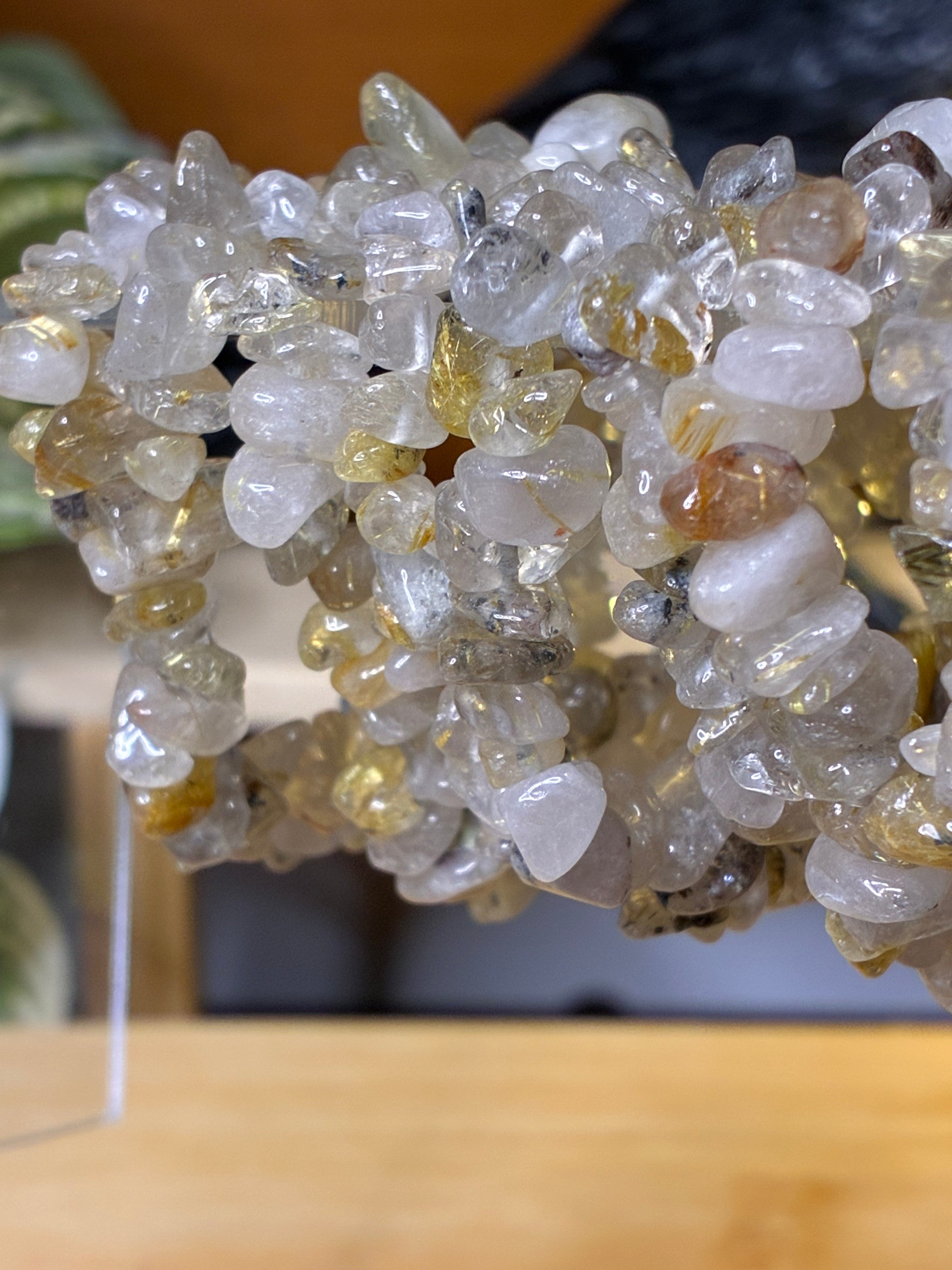 Gold Rutile Chip Bracelets