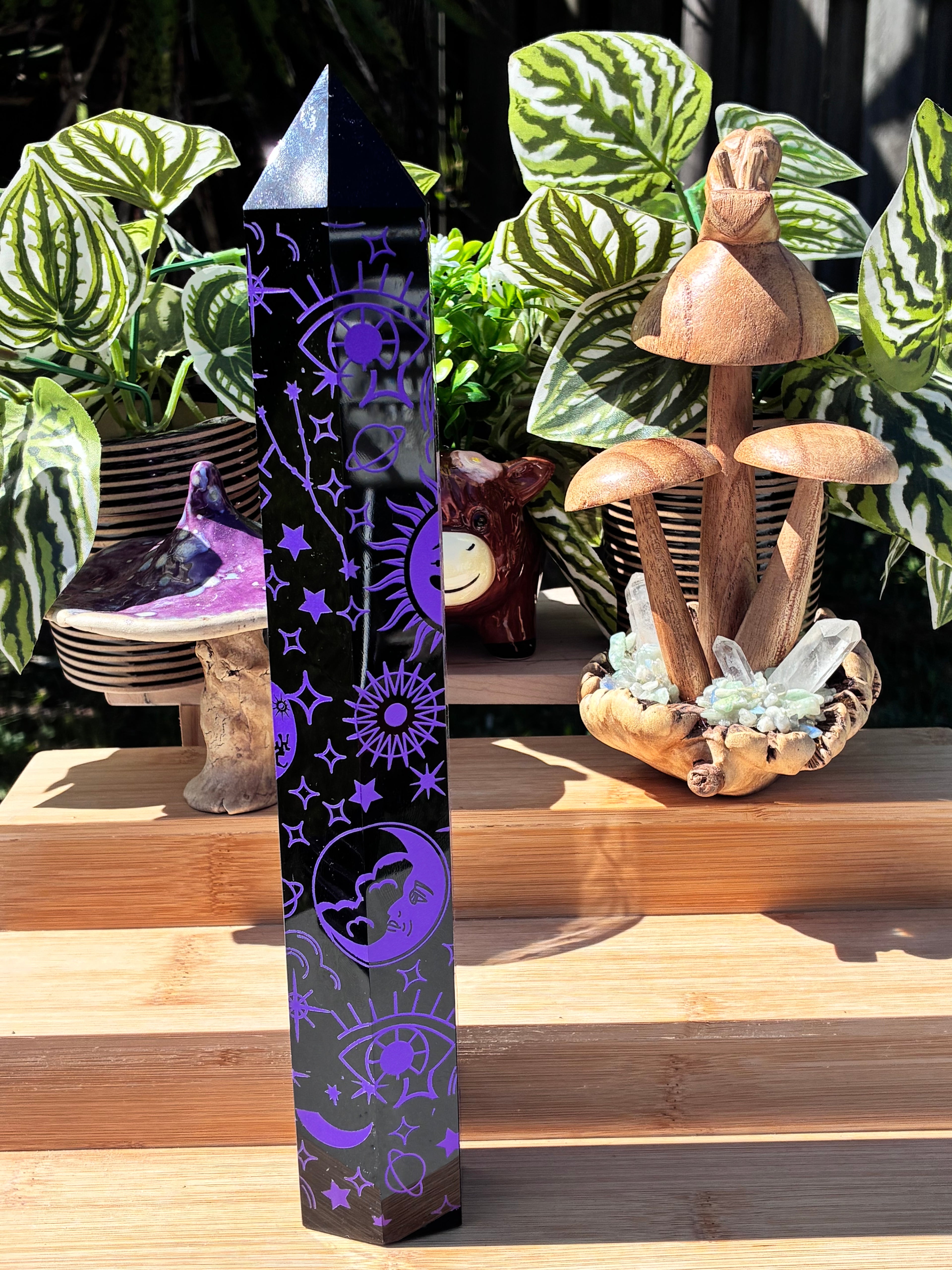 Witchy Black Obsidian Tower