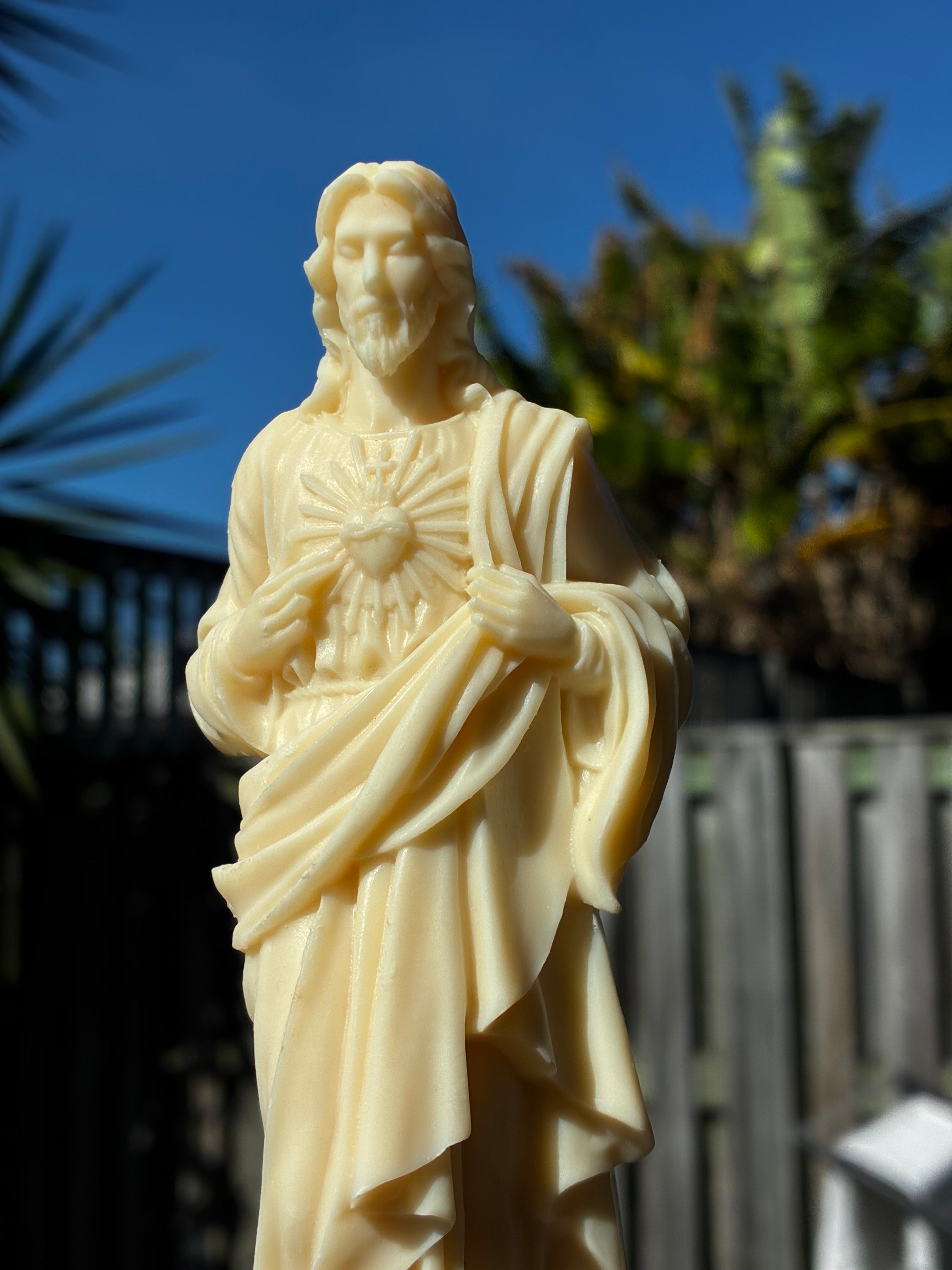 Ivory Fruit Stone “Sacred Heart” Statue