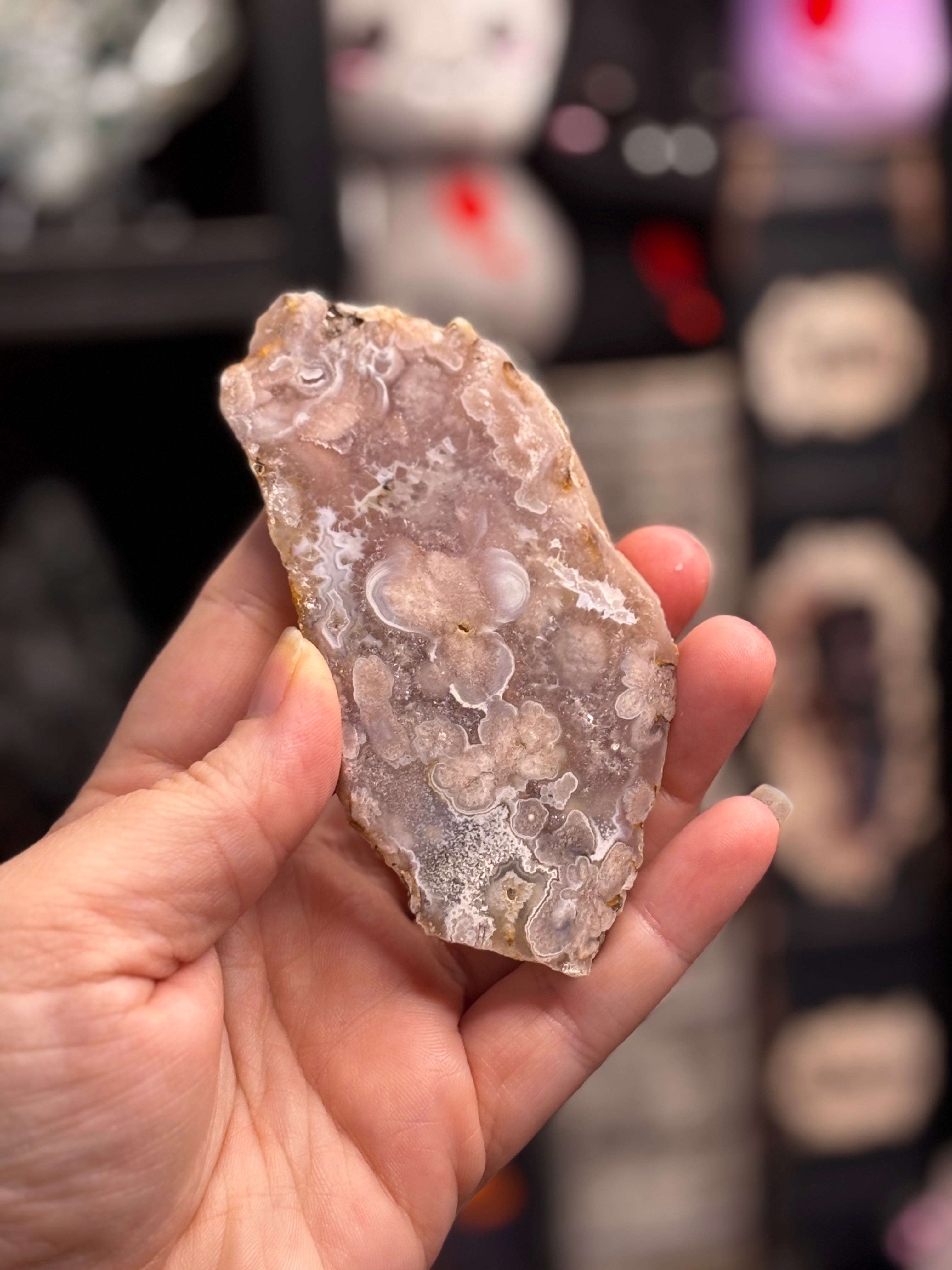 Pink Amethyst Flower Agate Slice 3