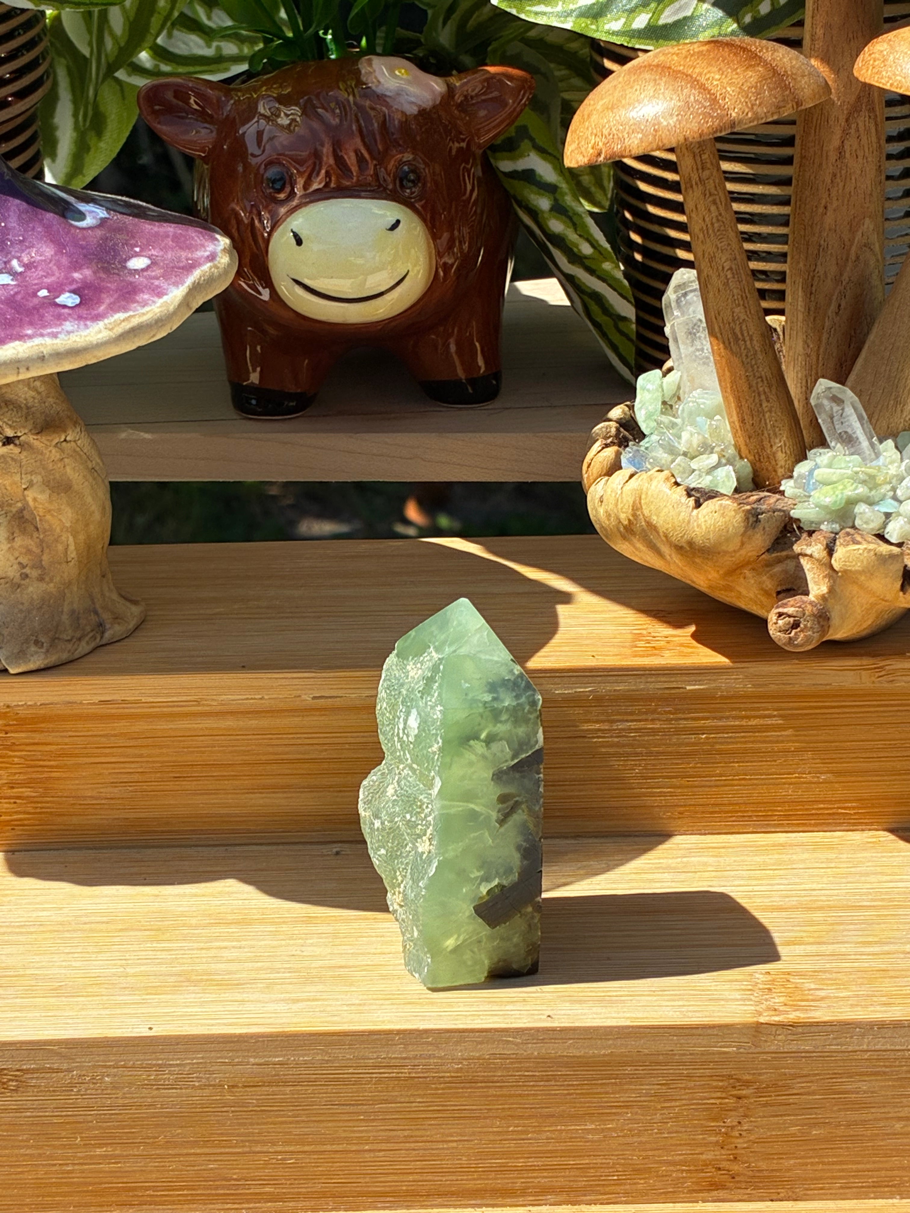 Prehnite Epidote Half Raw Point