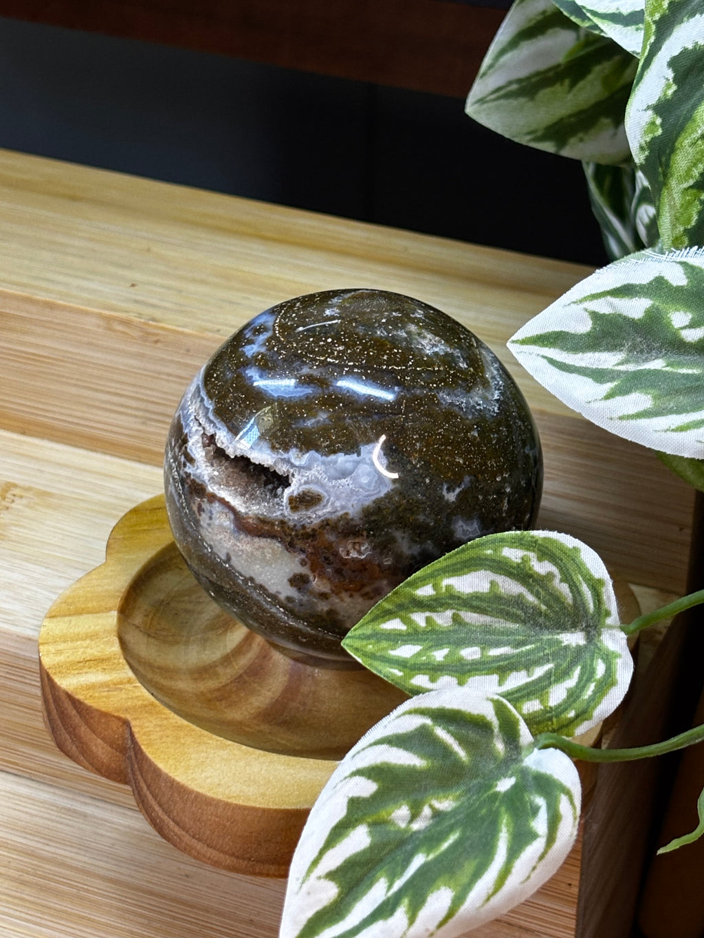 Druzy Ocean Jasper Sphere