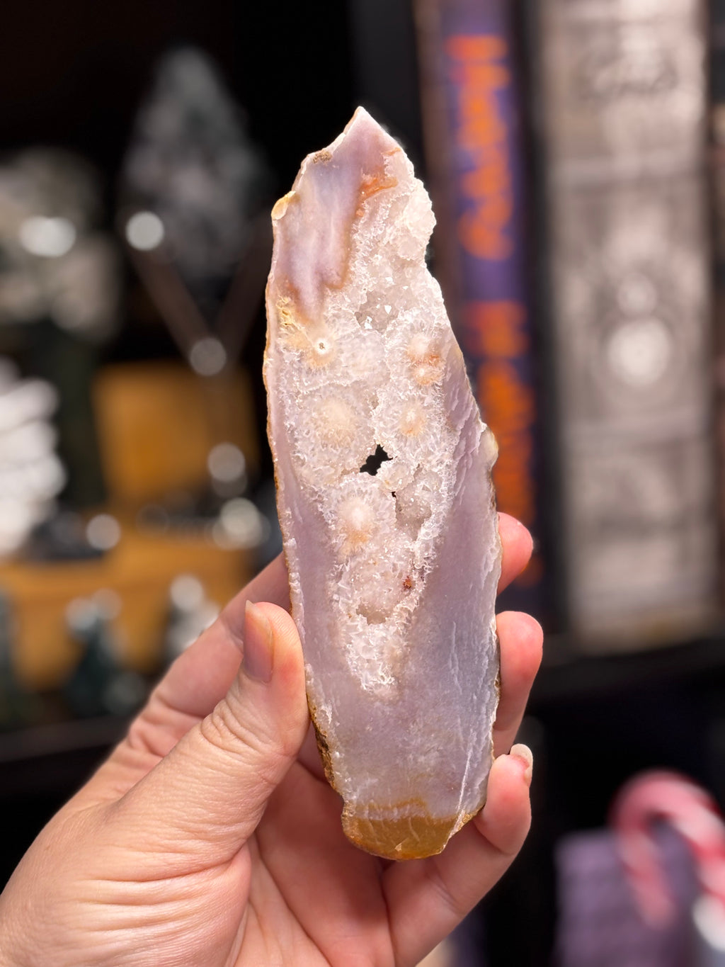 Pink Amethyst Flower Agate Slice 2