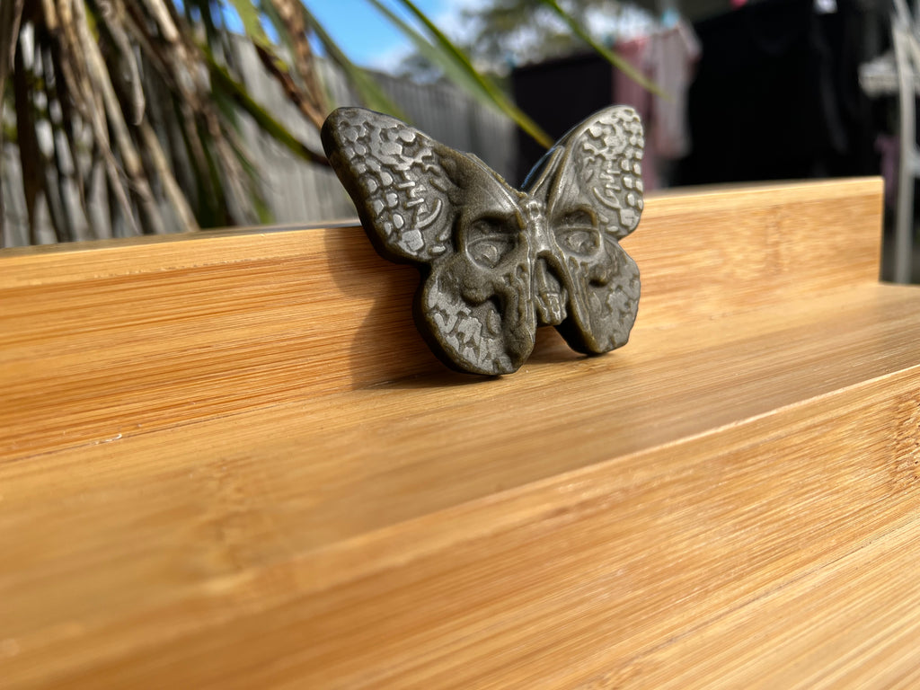 Gold Sheen Obsidian Death Head Moth 2