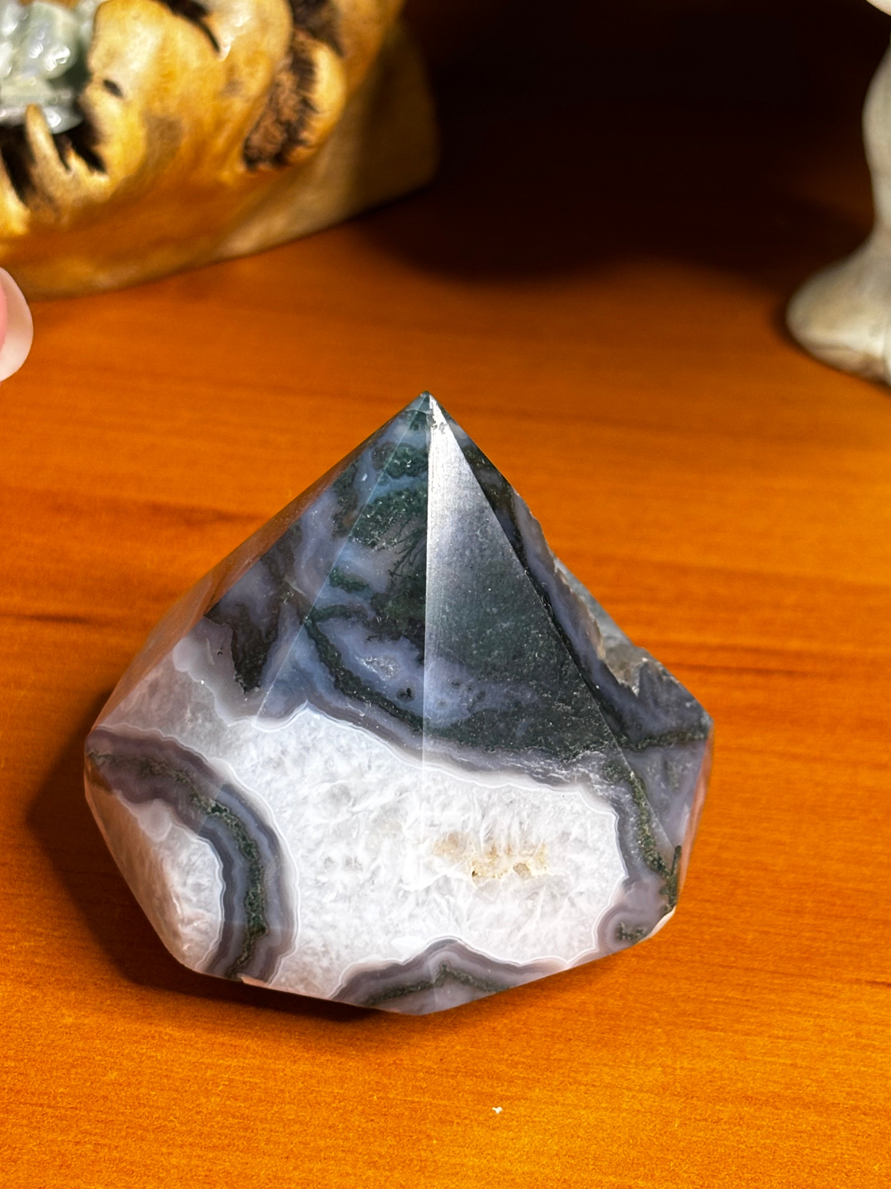 Druzy Moss Agate Diamond