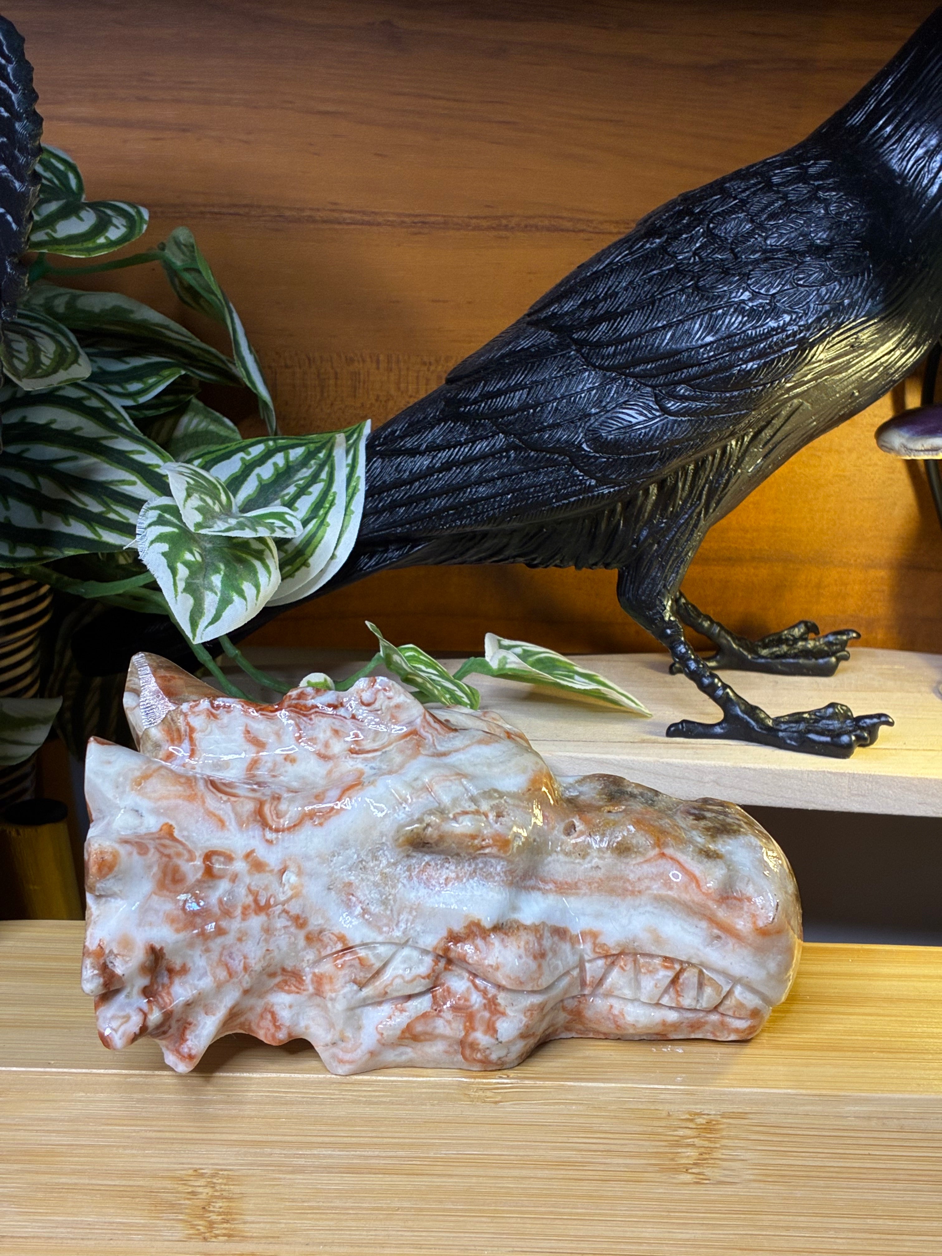 Amber Calcite Dragon Head 2