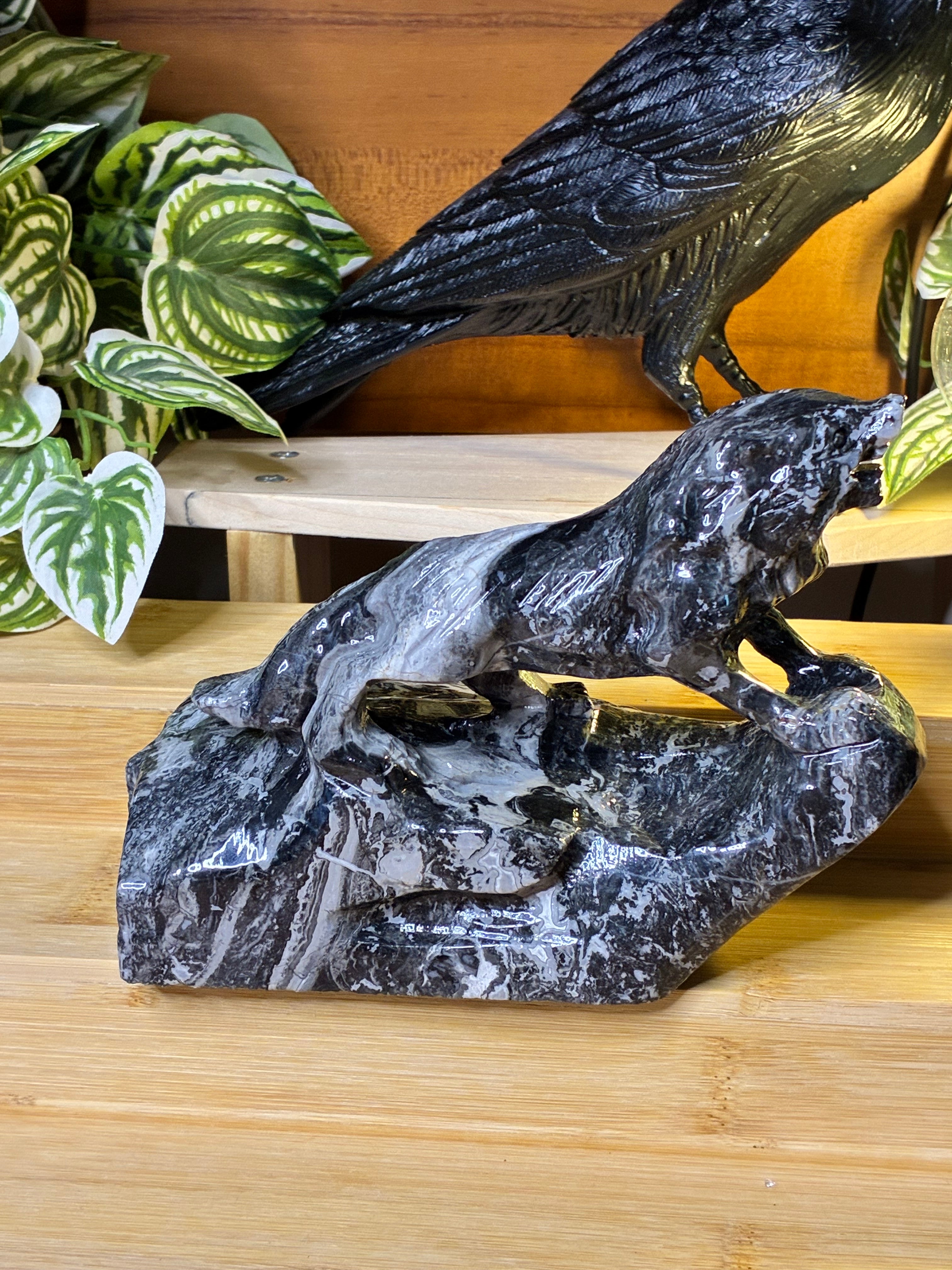 Picasso Jasper Wolf Carving