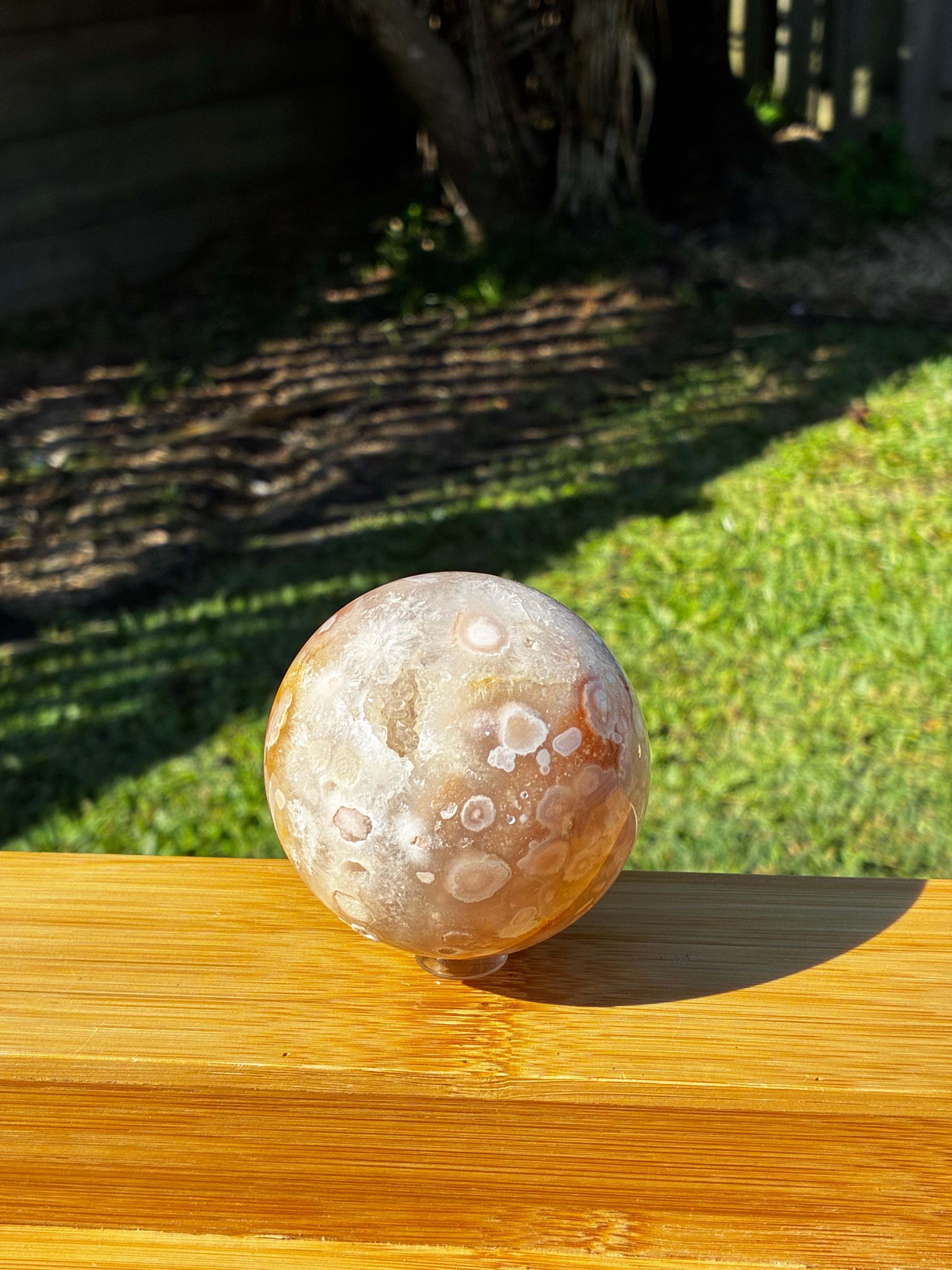 Pink Amethyst Flower Agate Sphere