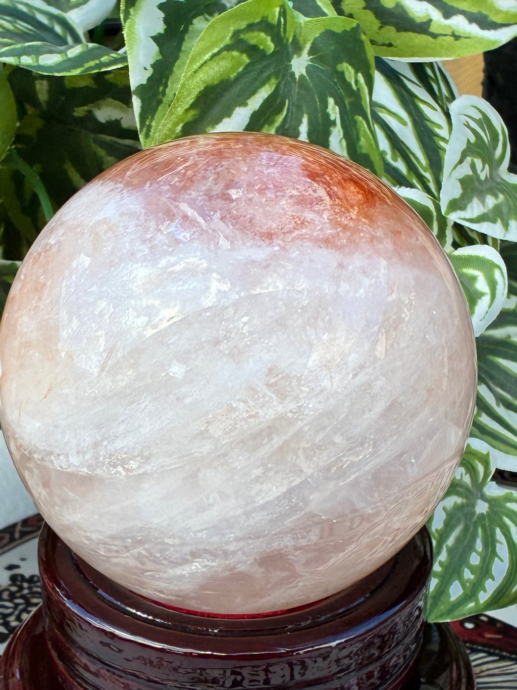 Fire Quartz Sphere w/Stand