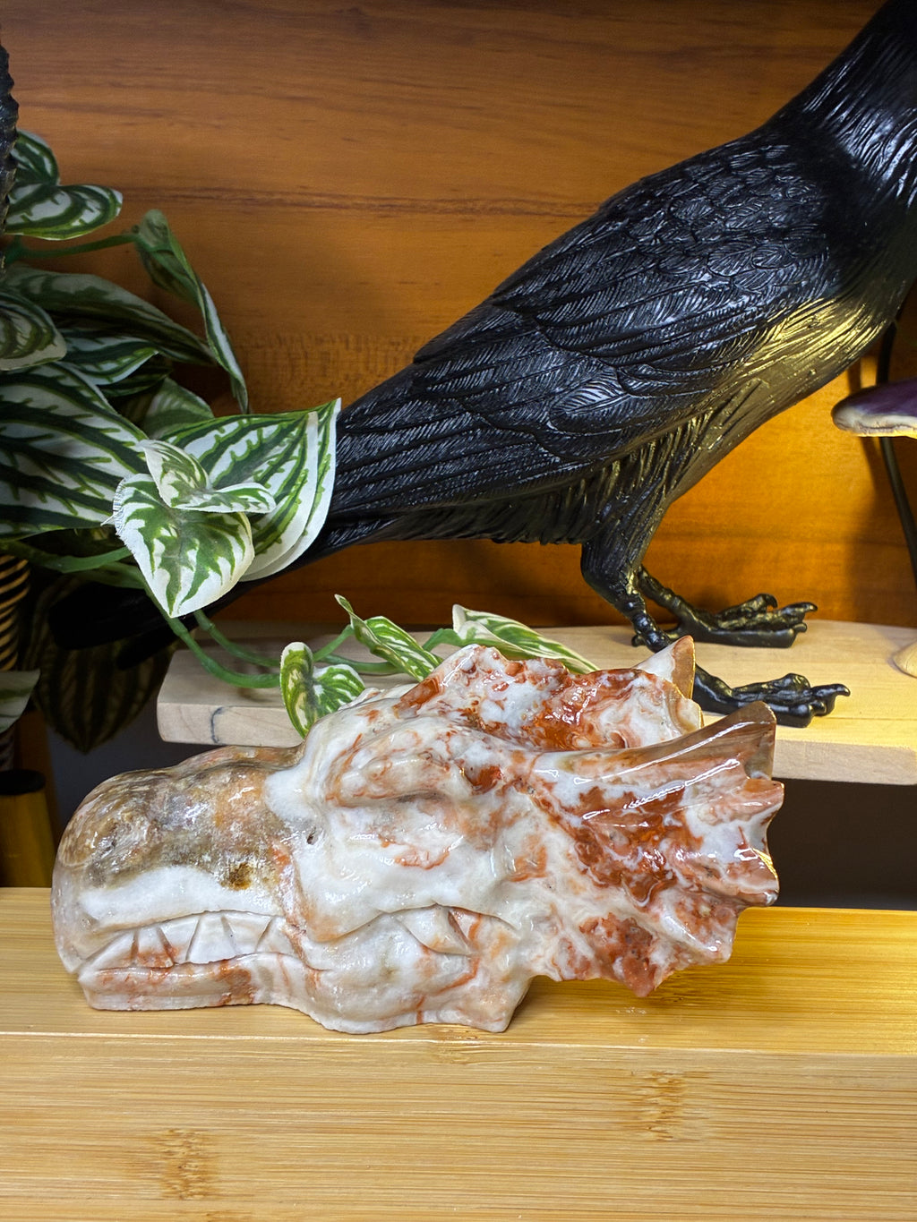 Amber Calcite Dragon Head 2