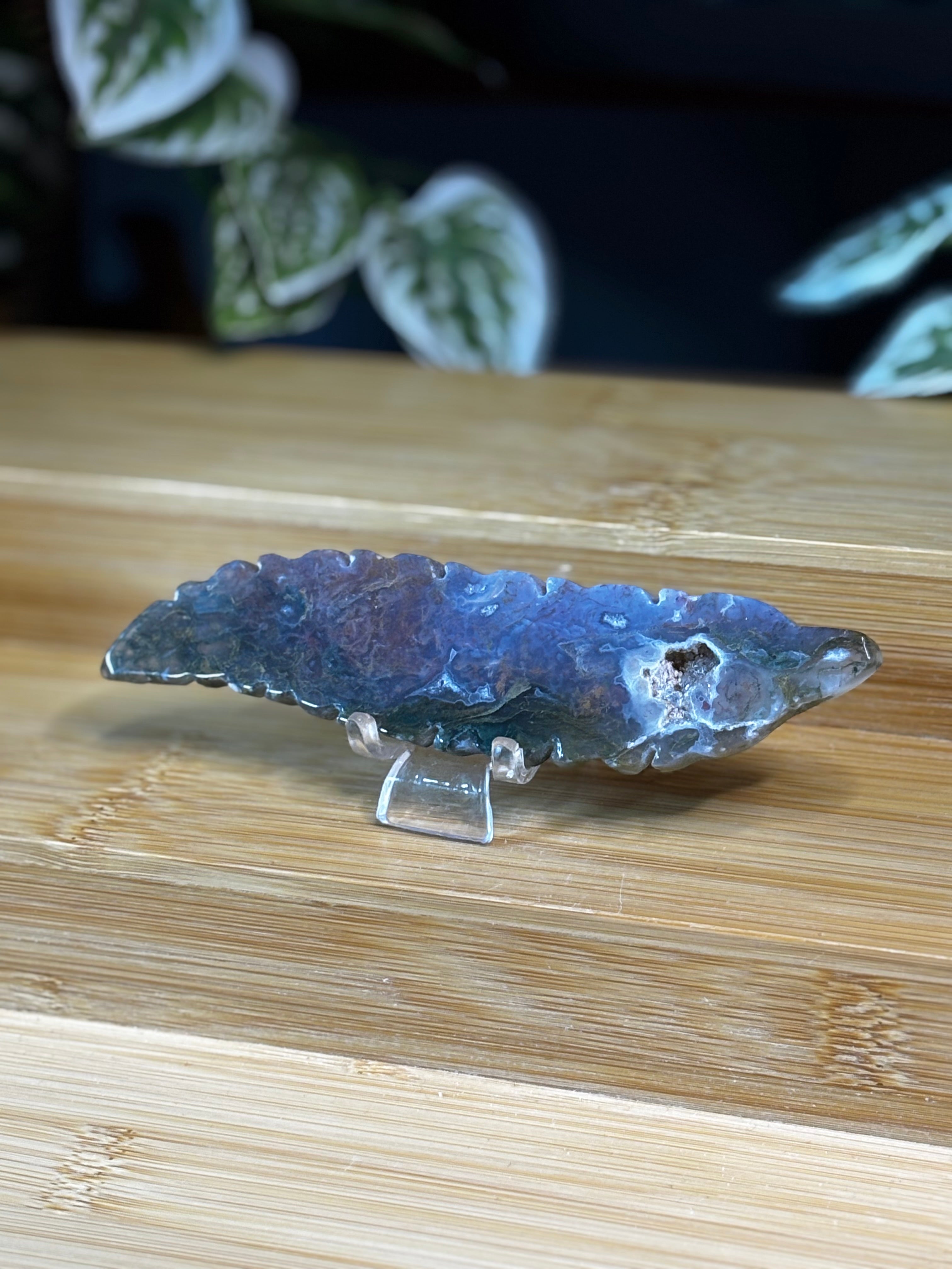 Moss Agate Feather