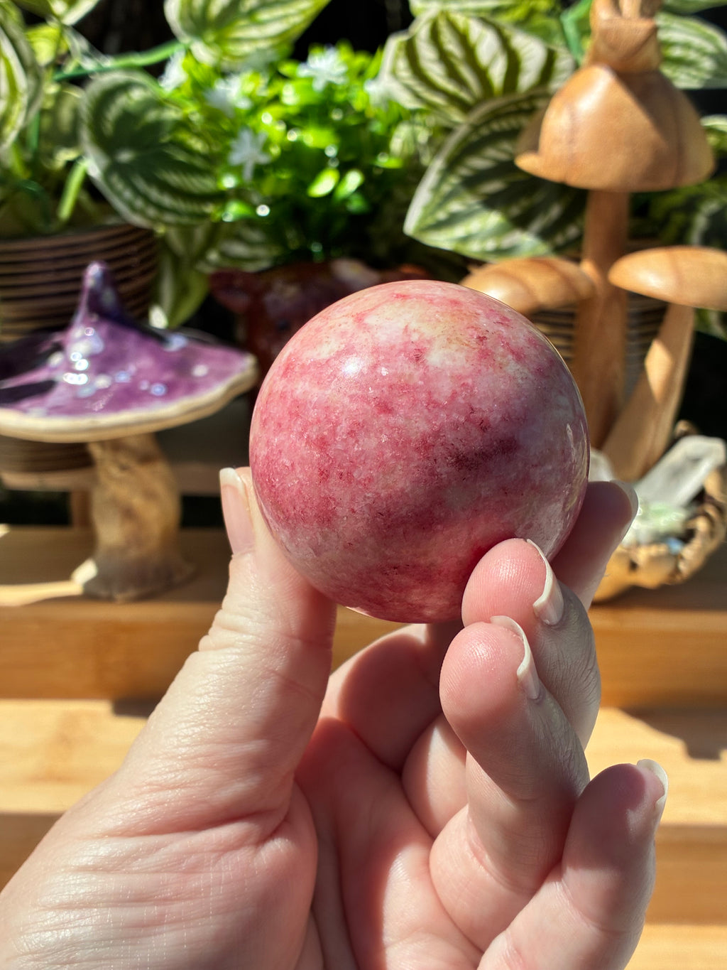 Thulite Sphere w/Epidote