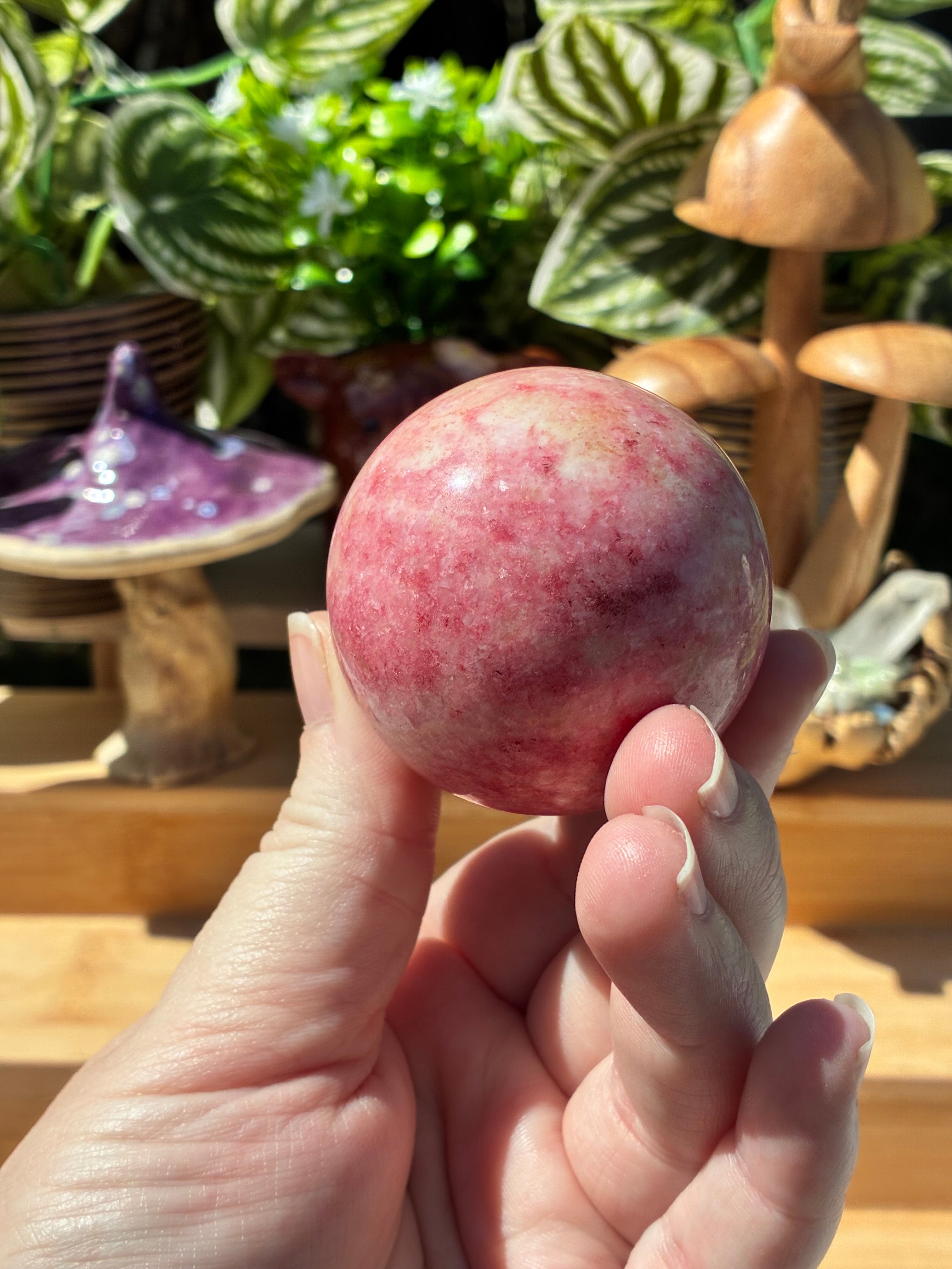 Thulite Sphere w/Epidote