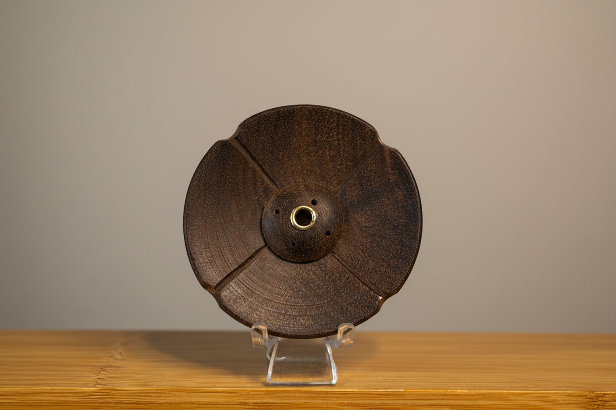 Handmade Tibetan Dark Wooden Incense Holder