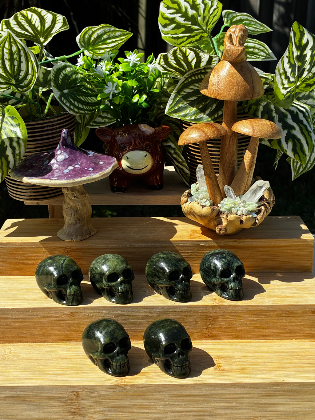 Green Jade Skulls
